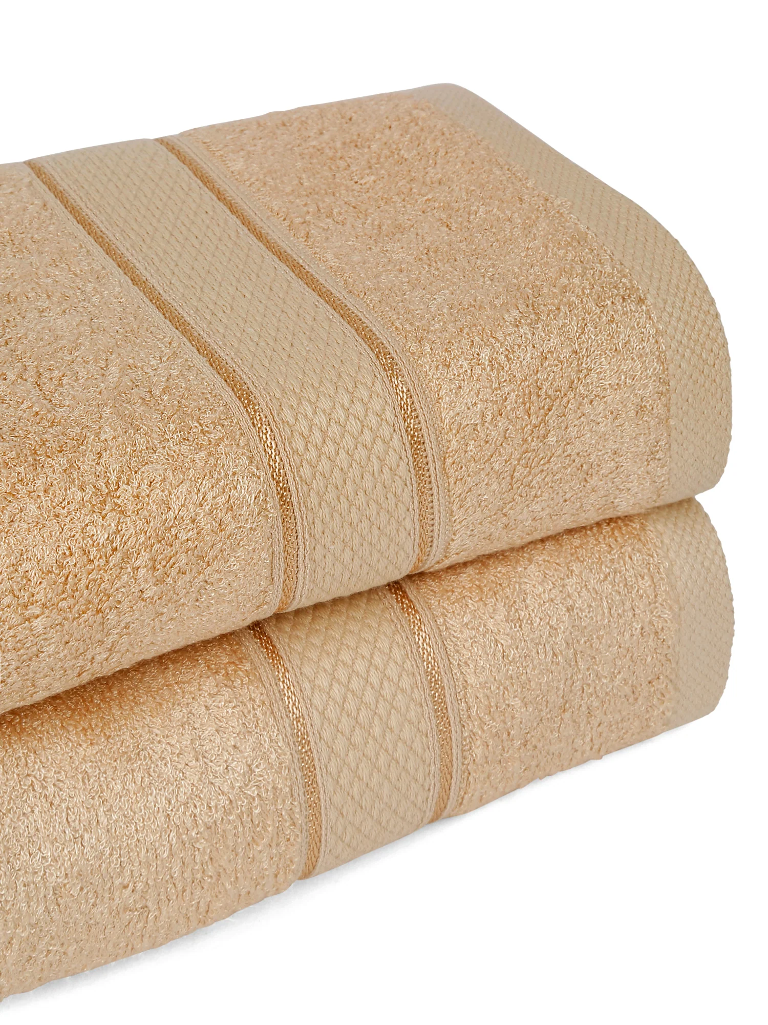 Unisex Beige Basic Terry Hand Towel -Pack of Two - Image 5