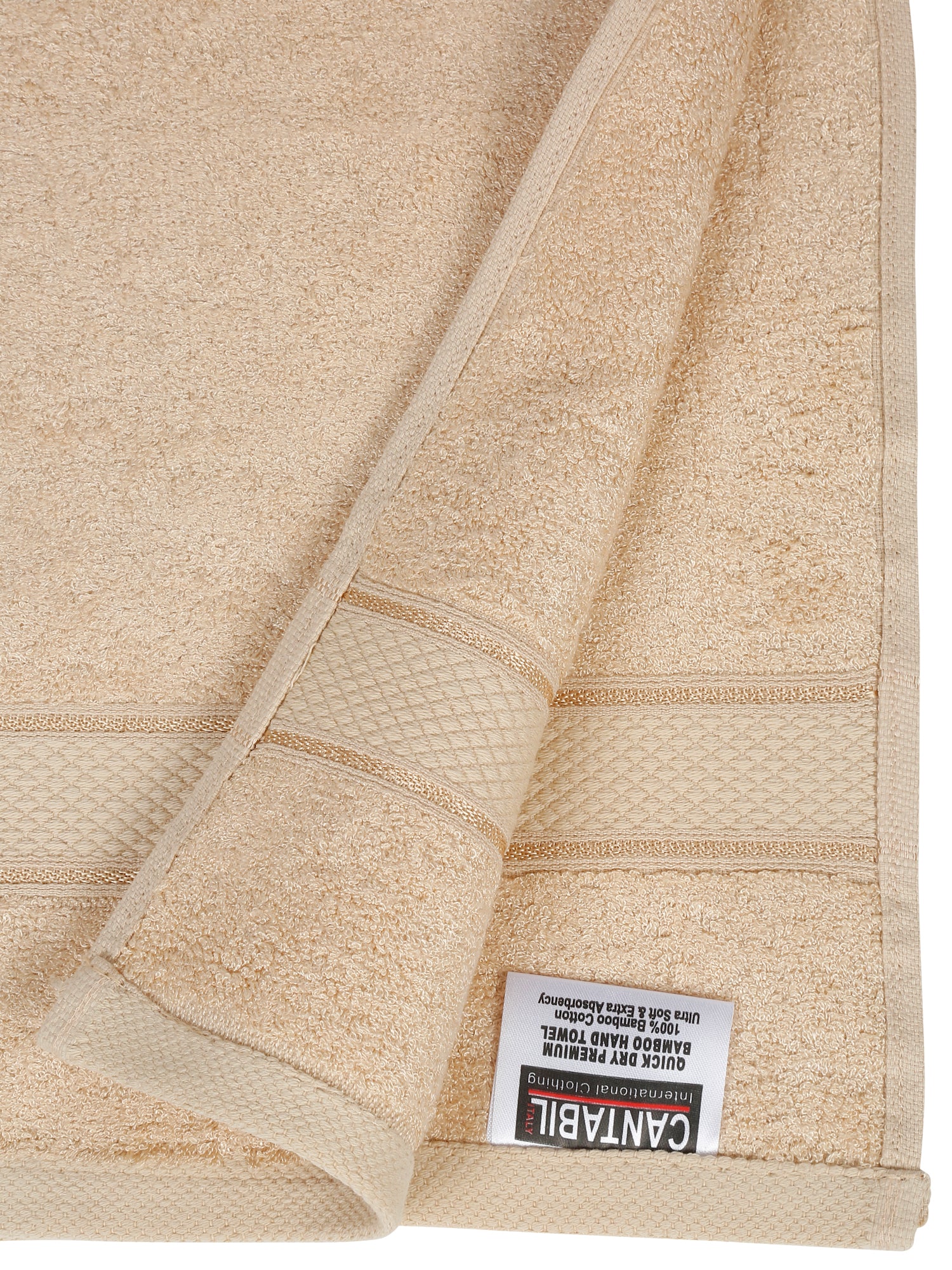 Unisex Beige Basic Terry Hand Towel -Pack of Two - Image 6