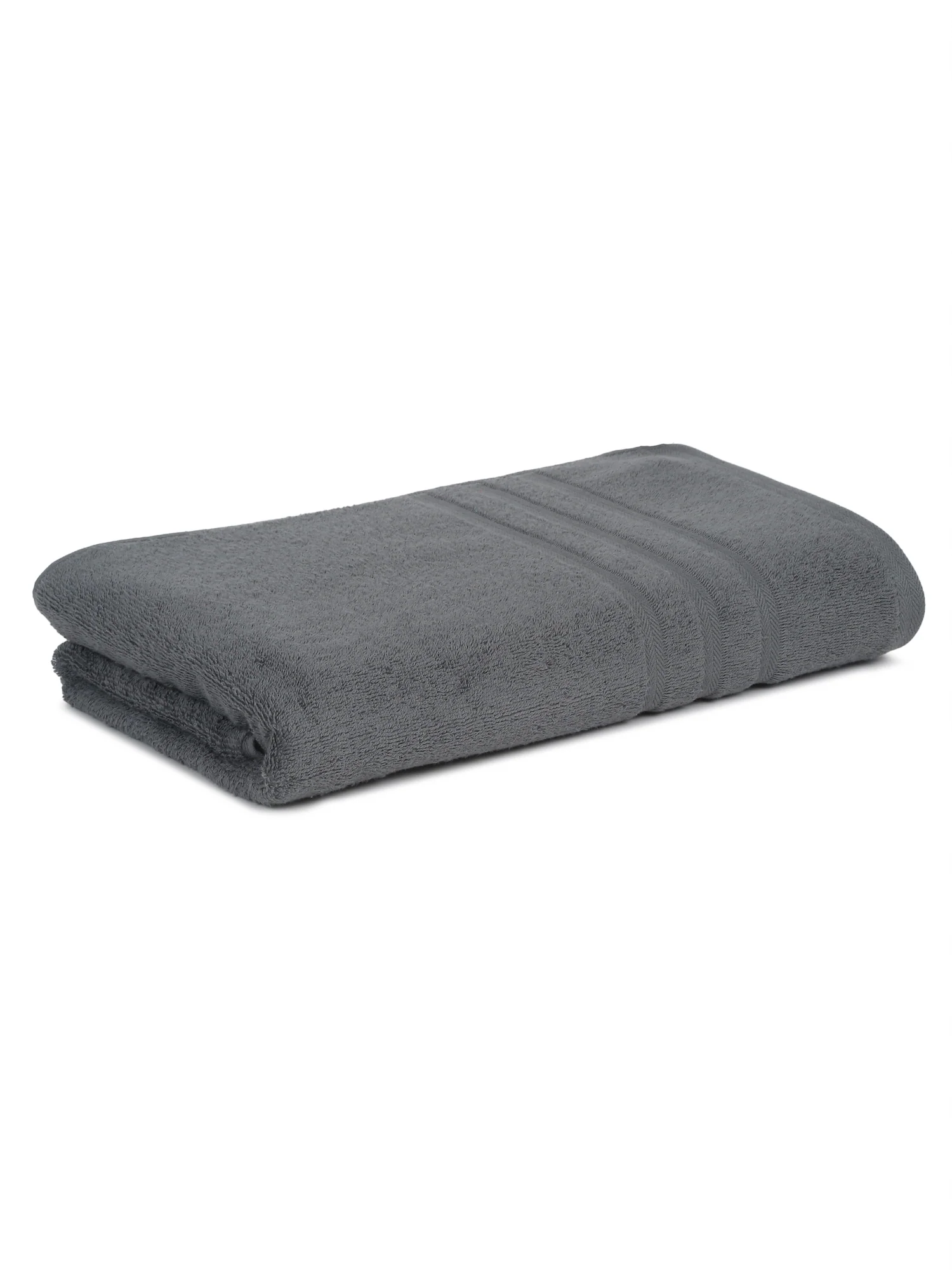 Unisex Grey Basic Terry Bath Towel - Image 2