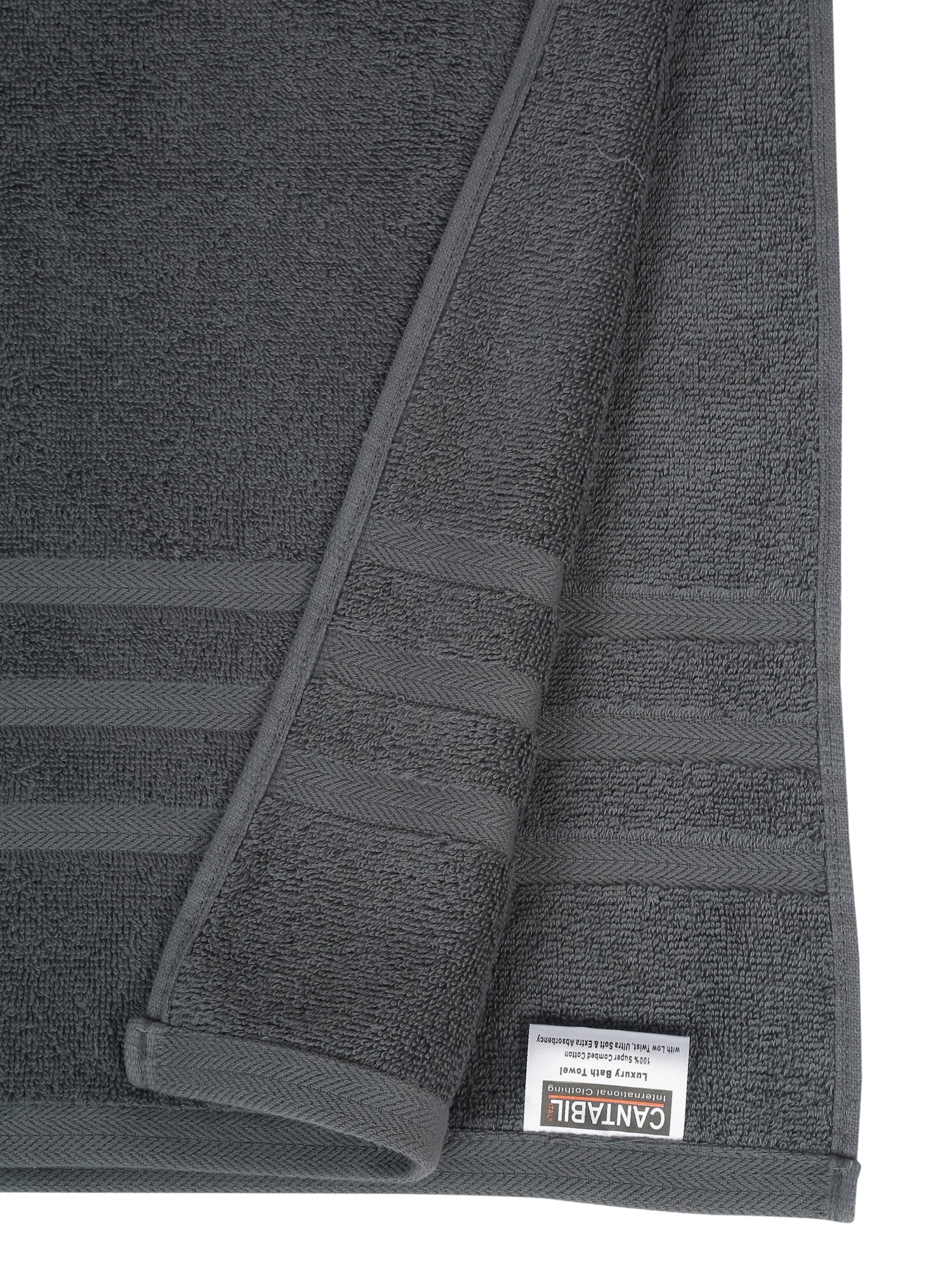Unisex Grey Basic Terry Bath Towel - Image 5