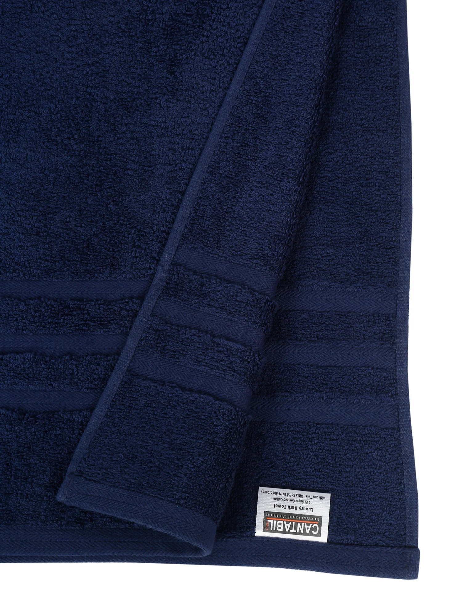 Unisex Navy Blue Basic Terry Bath Towel - Image 5