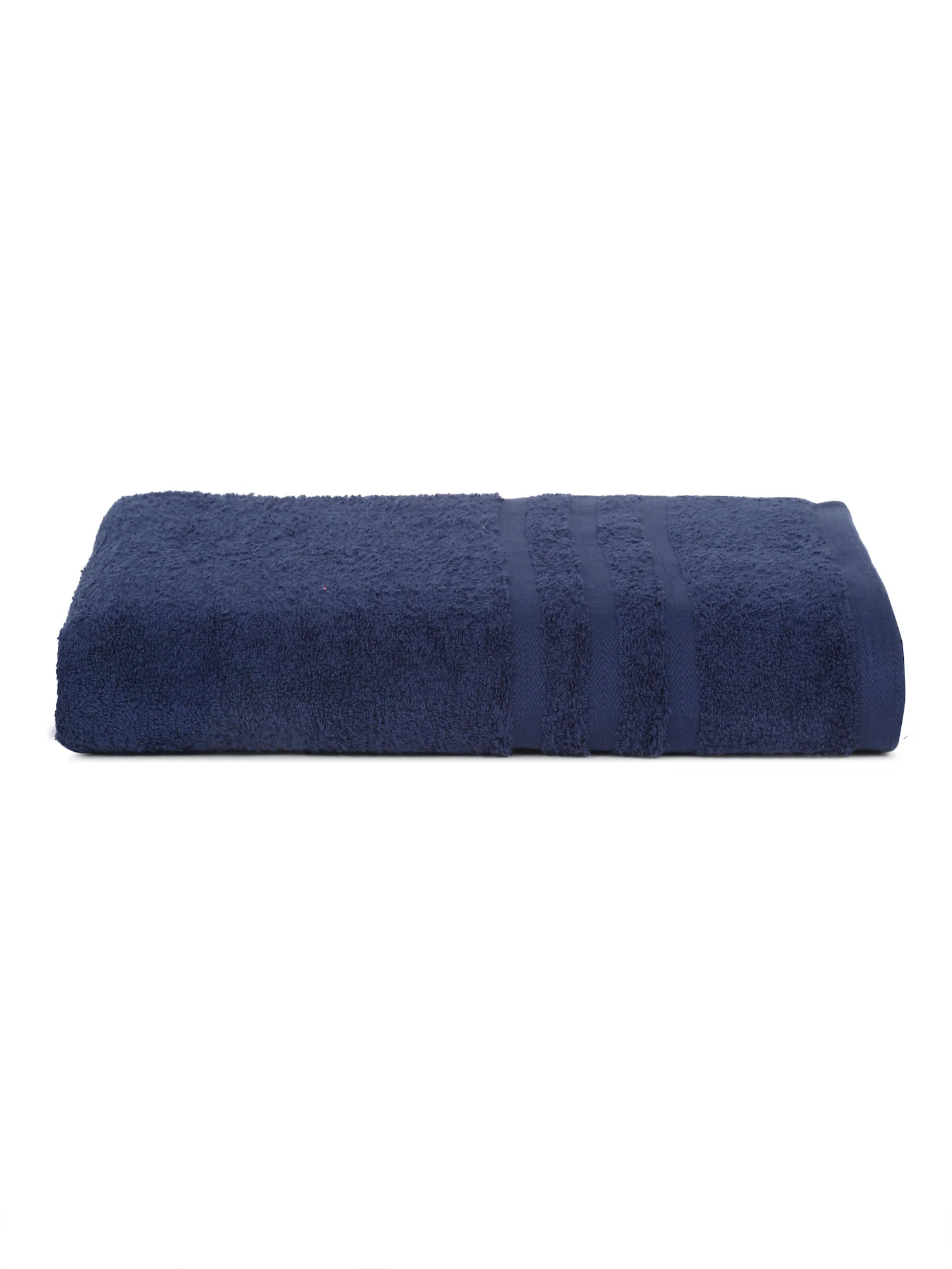Unisex Navy Blue Basic Terry Bath Towel - Image 7