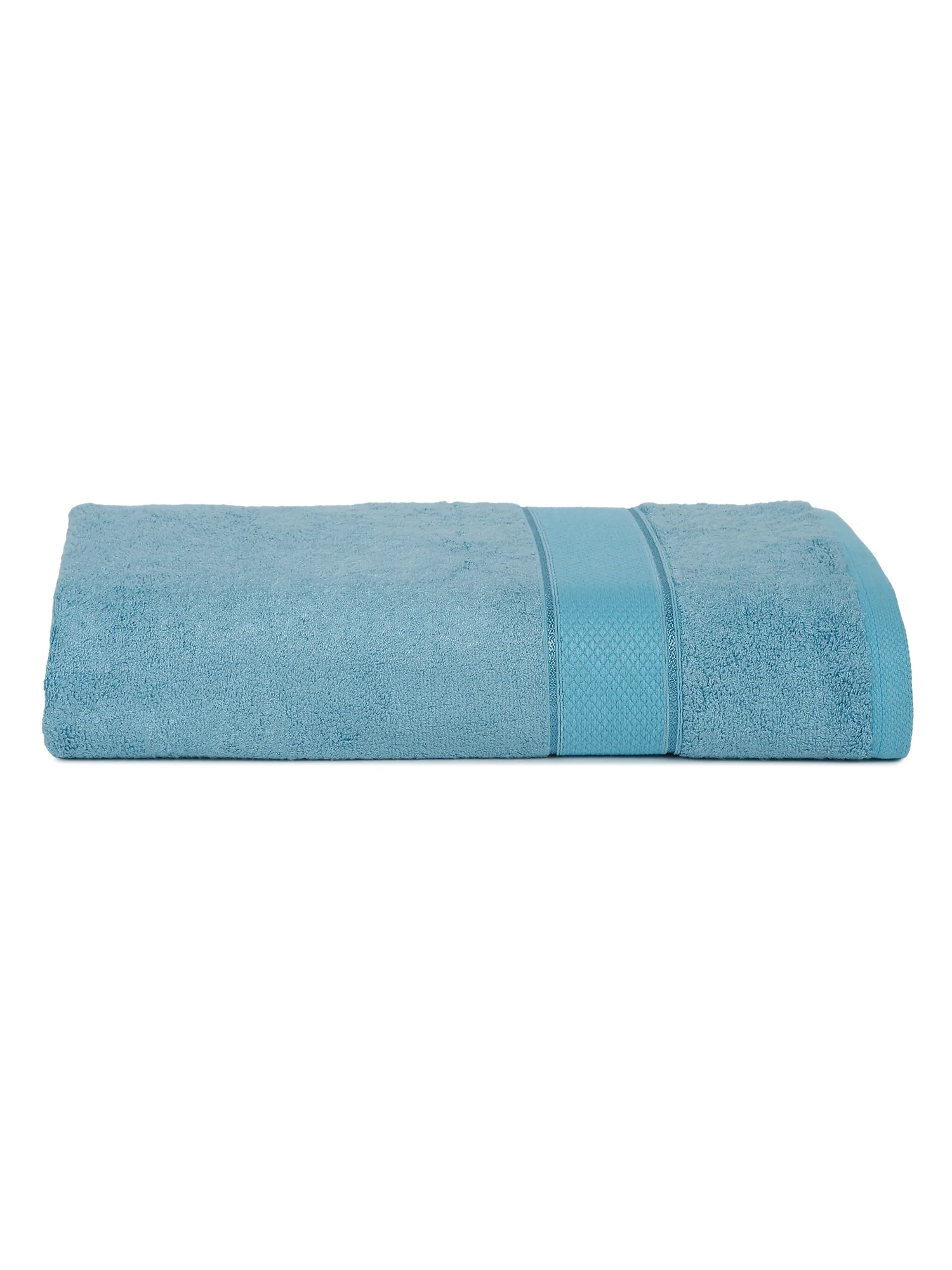 Unisex Turquoise Basic Terry Bath Towel - Image 6
