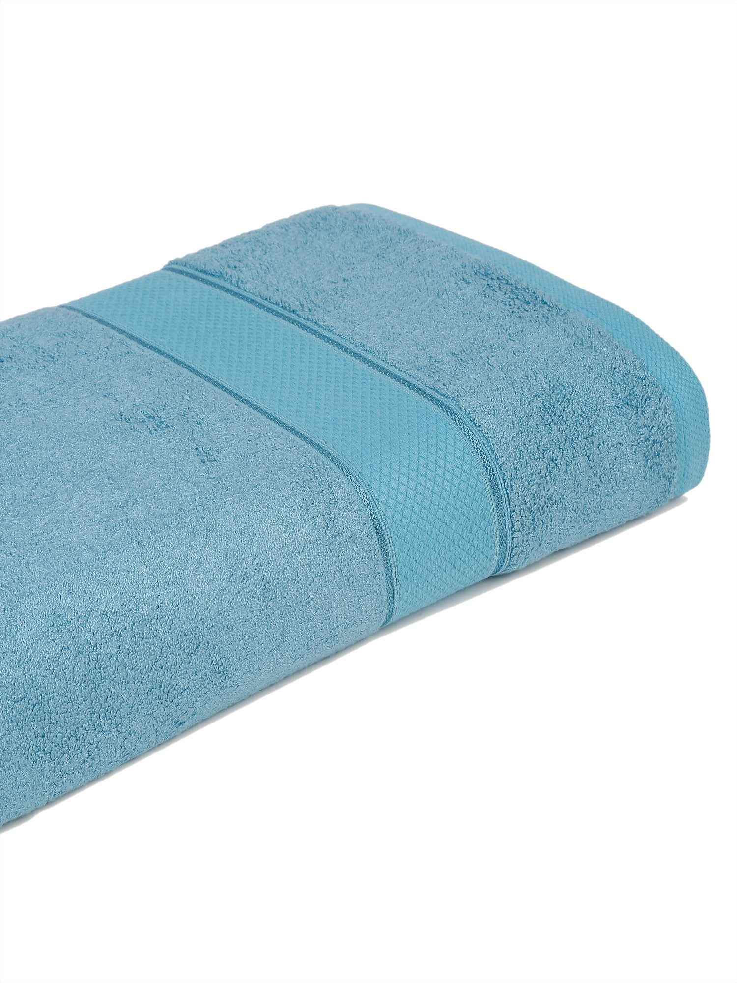 Unisex Turquoise Basic Terry Bath Towel - Image 8