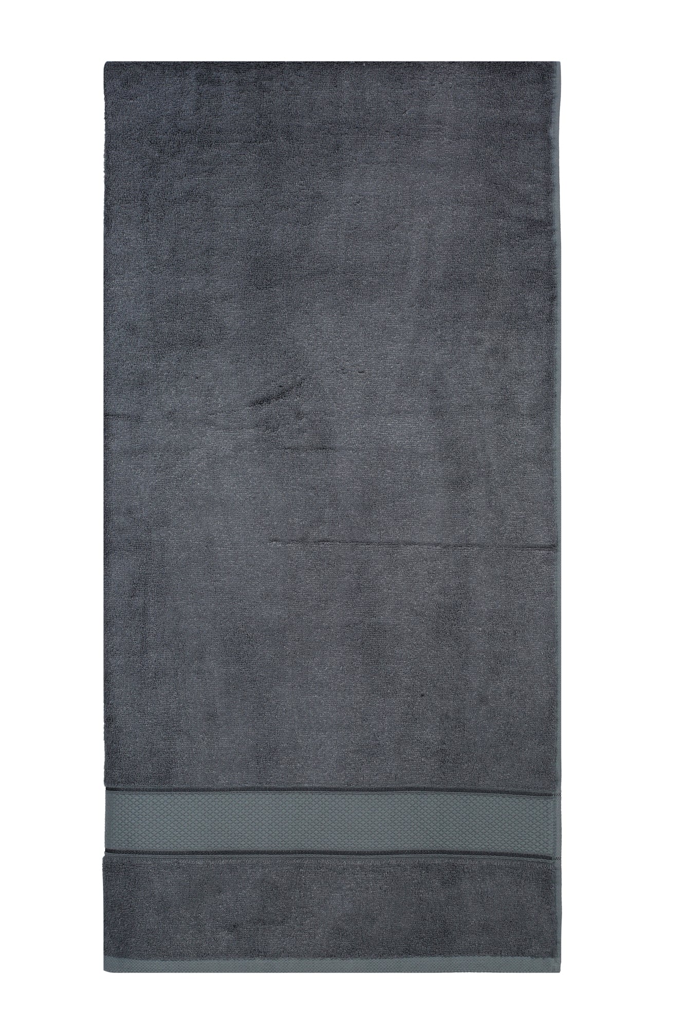 Unisex Dark grey Basic Terry Bath Towel - Image 3