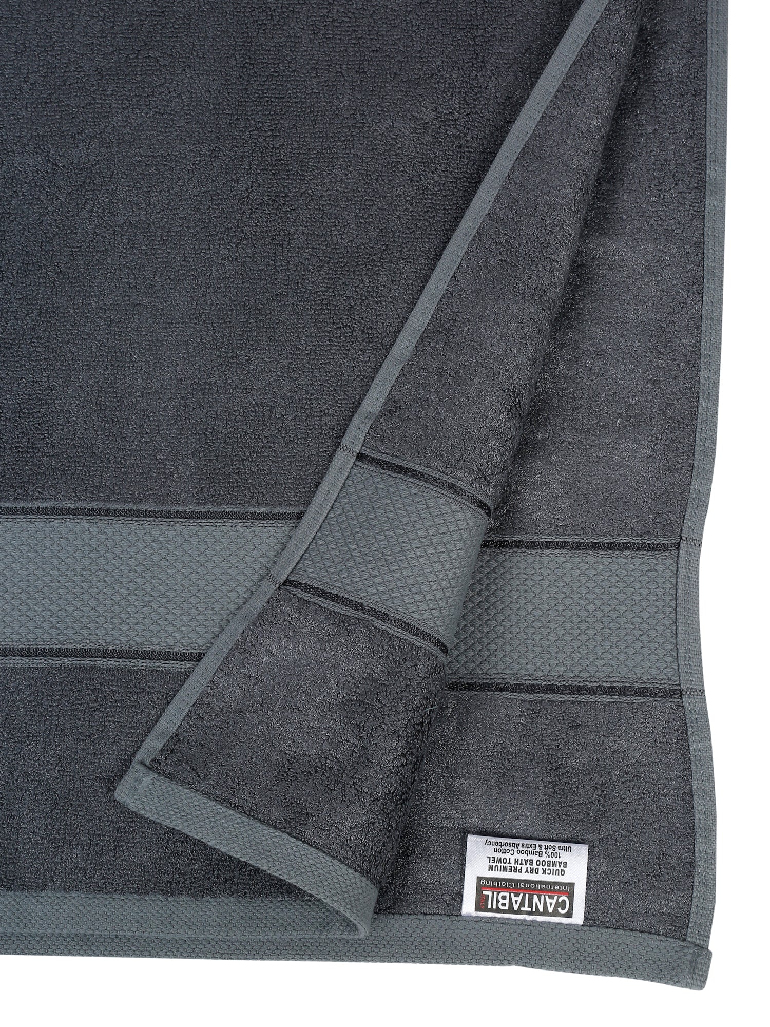 Unisex Dark grey Basic Terry Bath Towel - Image 4