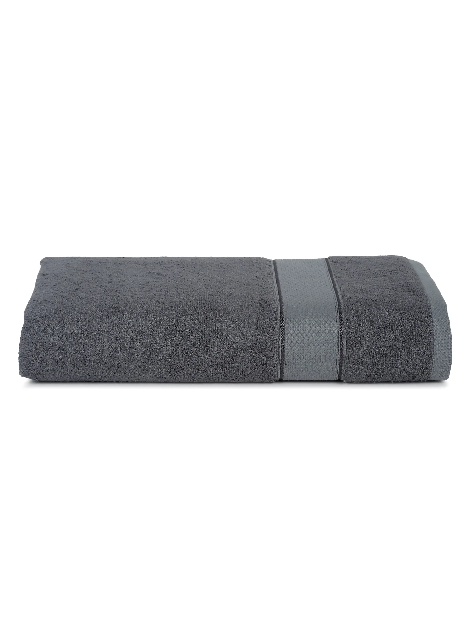 Unisex Dark grey Basic Terry Bath Towel - Image 7