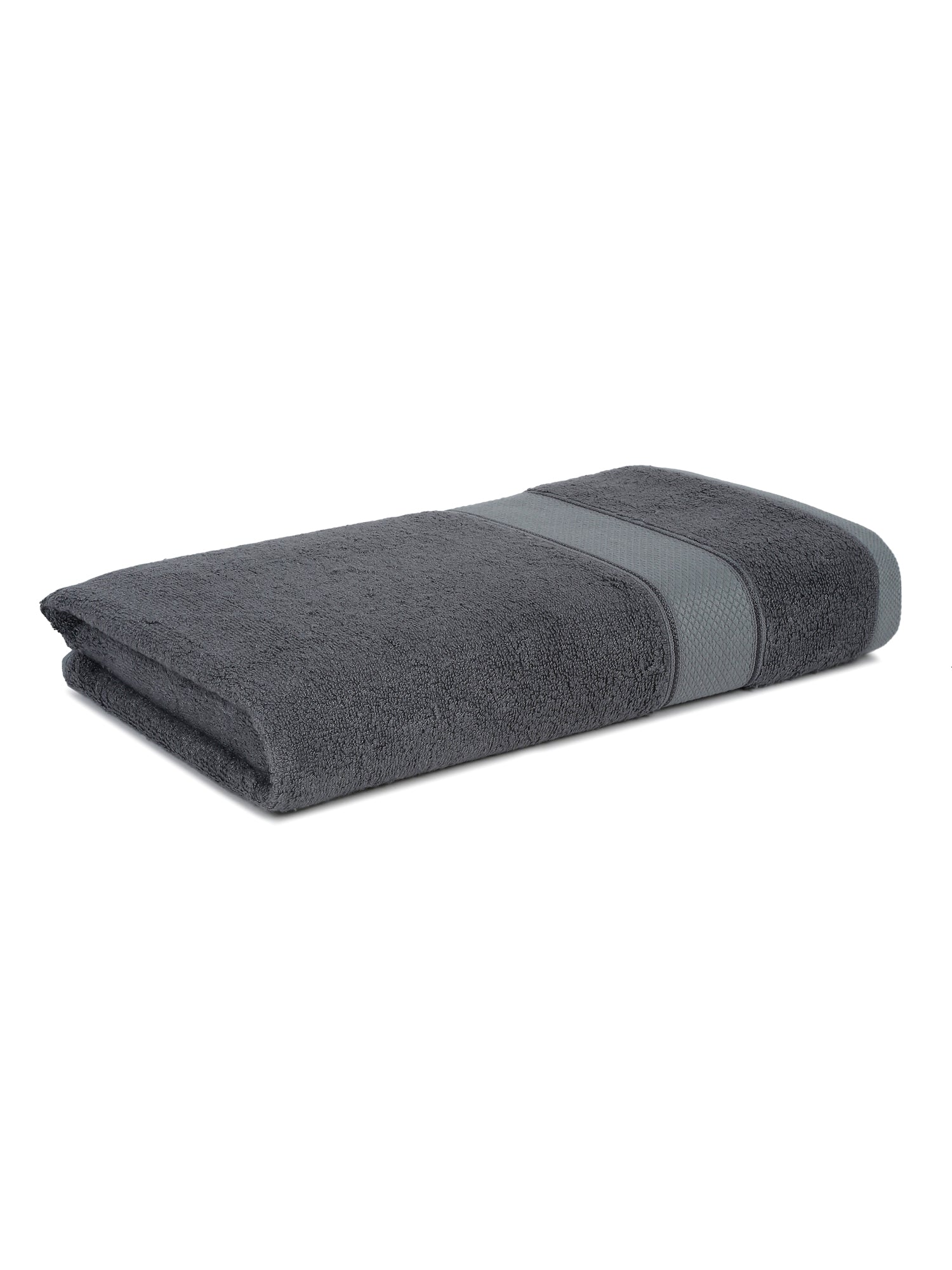 Unisex Dark grey Basic Terry Bath Towel - Image 8