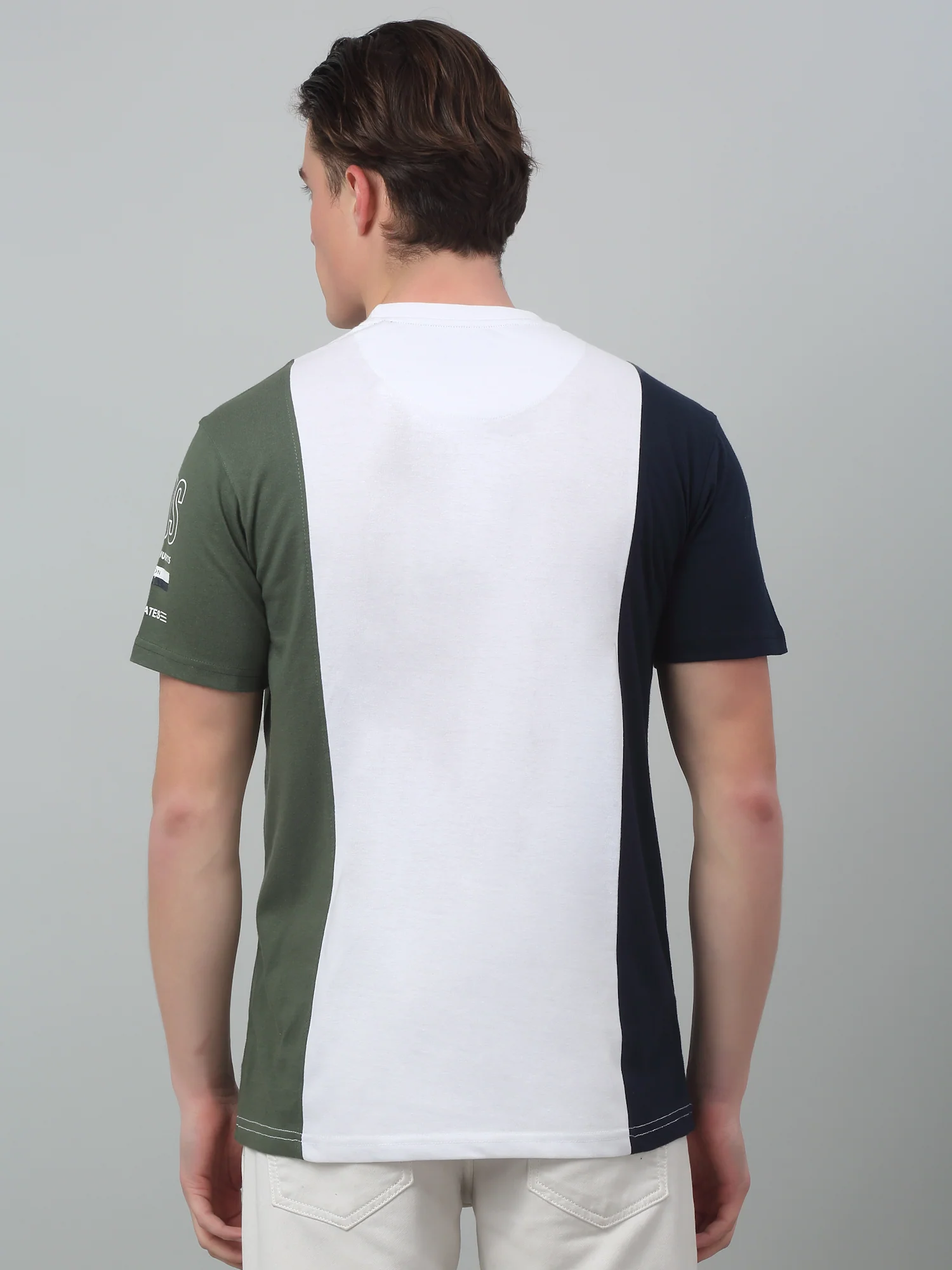 T-Shirt for Men | Breathable & Soft with Color Fastness Regular Fit Round Neck Poly Cotton Fabric Colour Block Pattern - Image 2