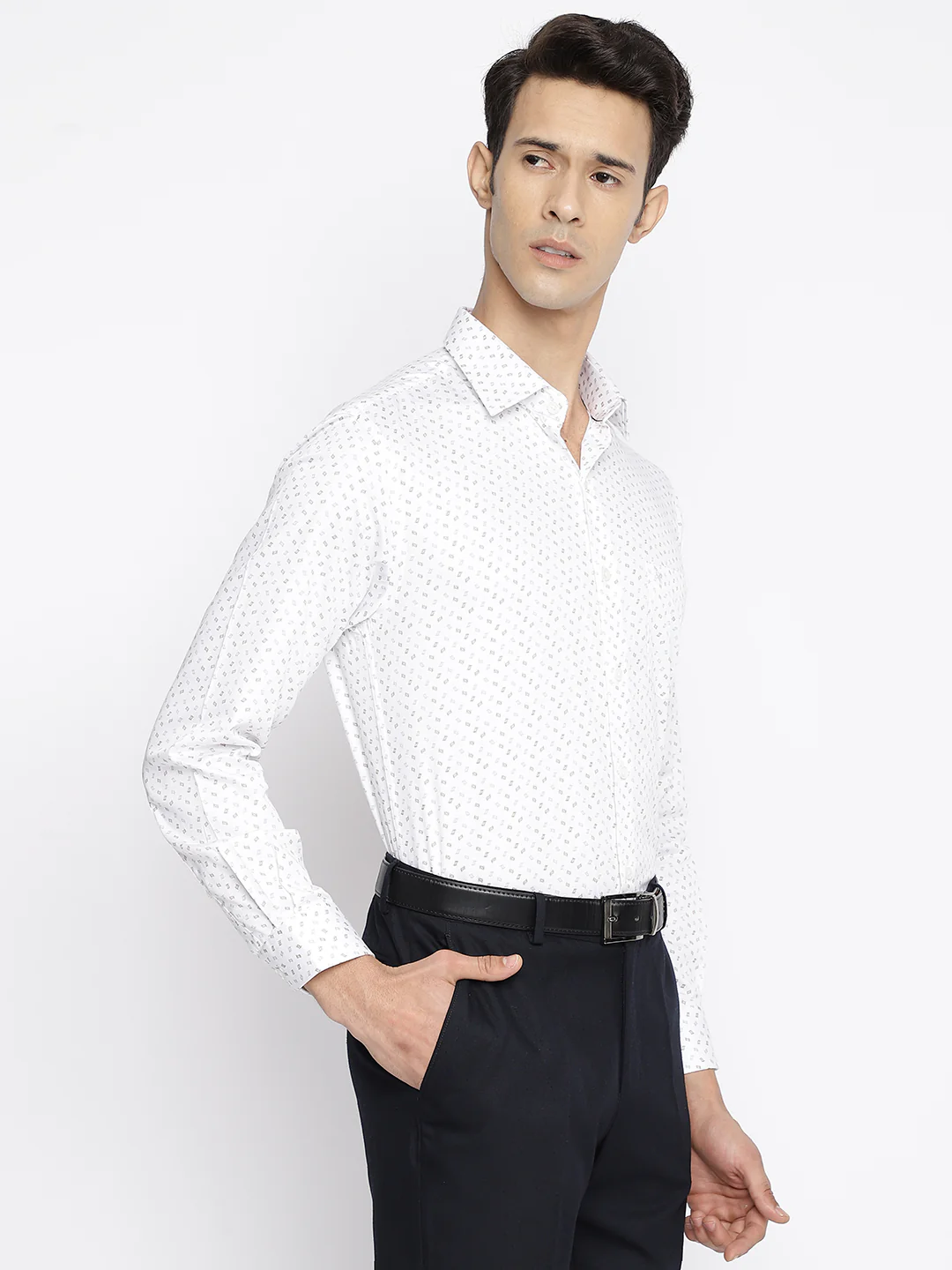 Formal Shirt for Men l Breathable & Soft with Color Fastness Regular Fit Spread Collar Neck Cotton Fabric Printed Pattern - Image 3