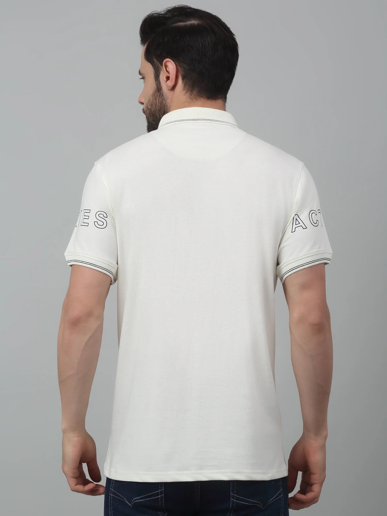 T-Shirt for Men | Breathable & Soft with Color Fastness Regular Fit Polo Neck Poly Cotton Fabric Solid Pattern - Image 2
