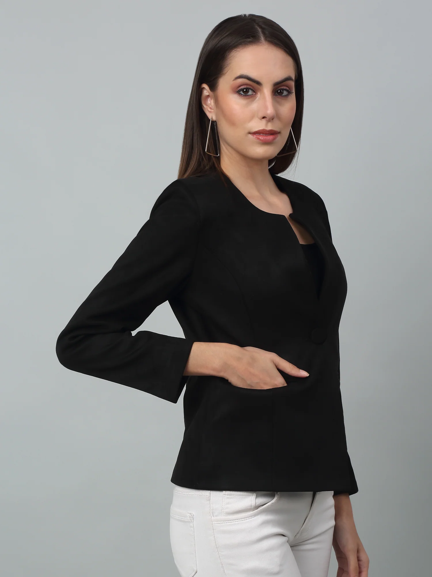 Cantabil Women Black Casual Blazer | Classic Style - Image 2