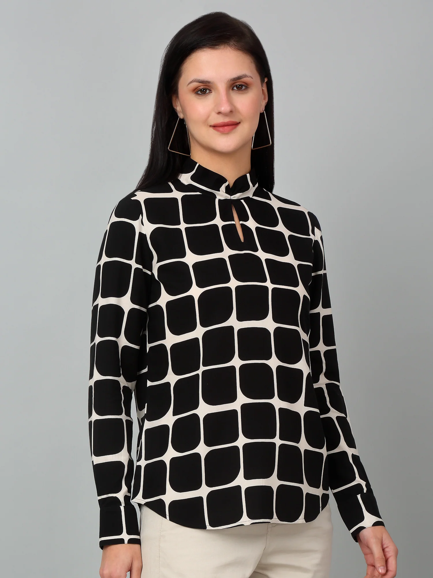 Women Black Printed Top - Image 3