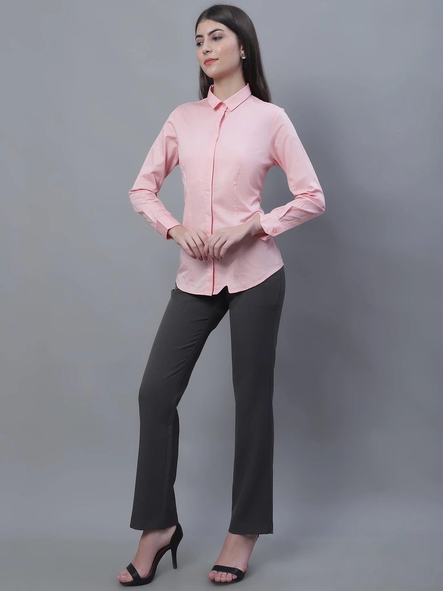Women’s Pink Full Sleeve Formal Shirt | Cantabil - Image 5