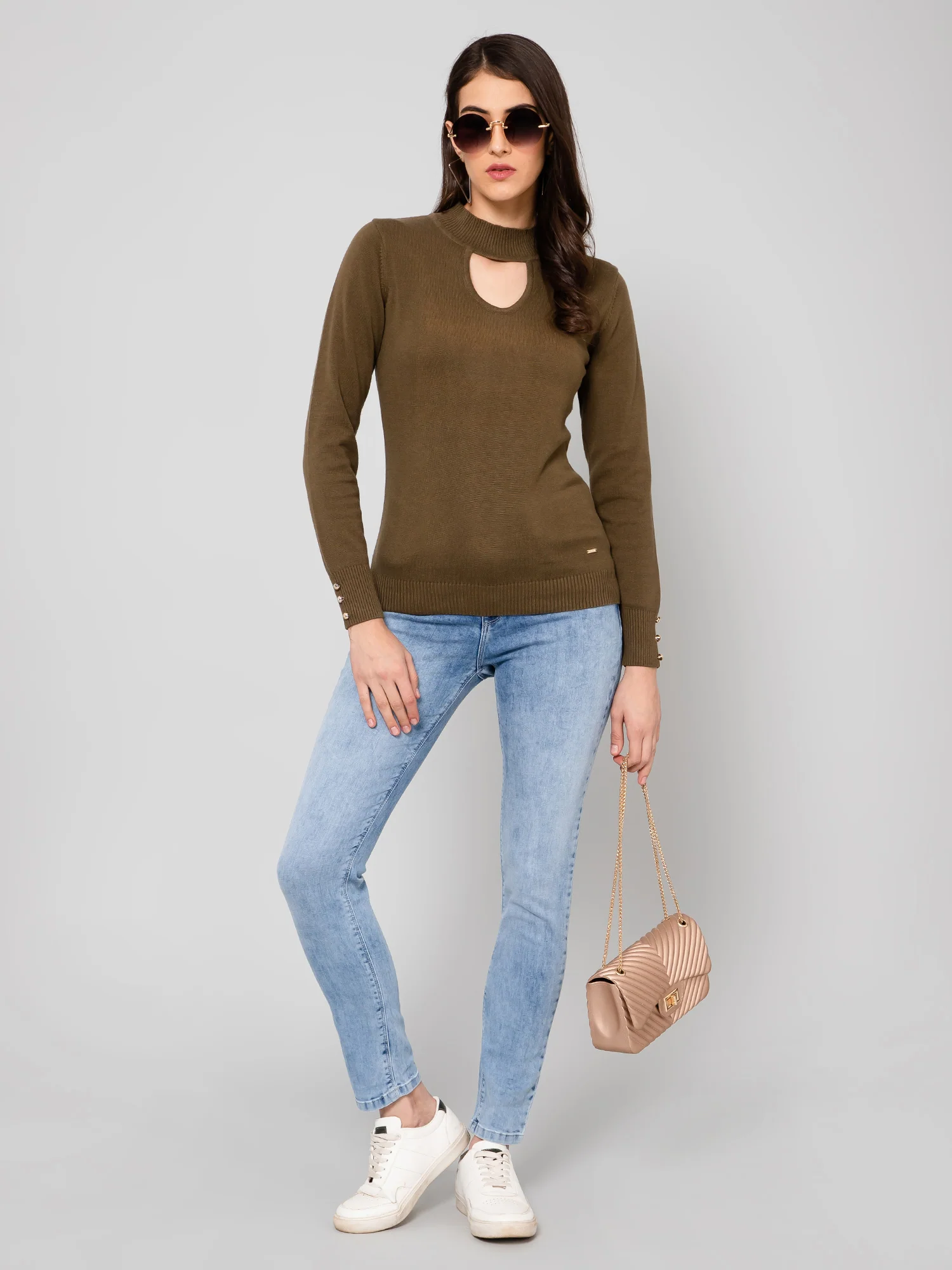 Women's Casual Skinny Fit Light Blue Heavy Fade Mid rise Jeans - Image 5