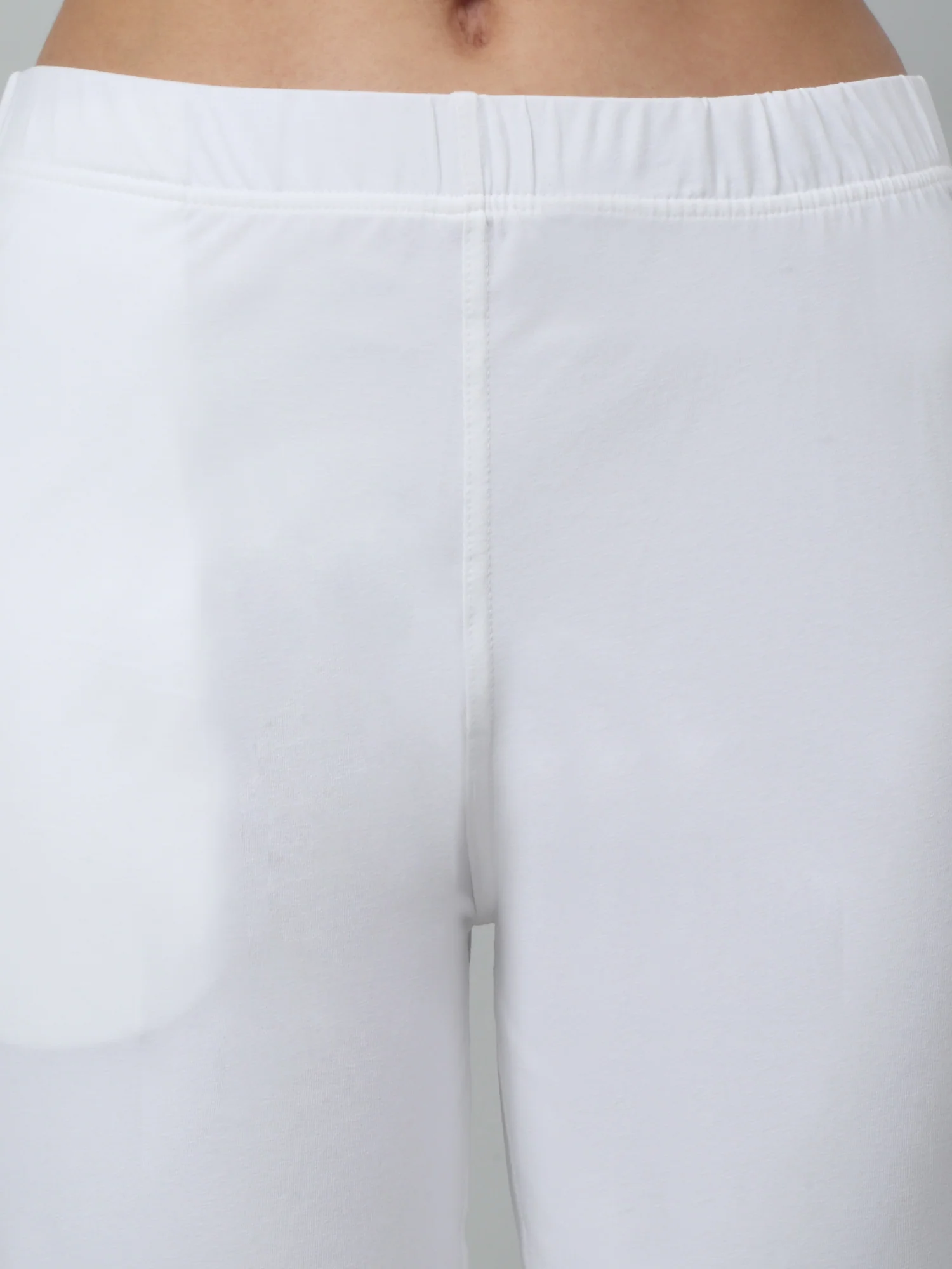 Women's Basic Regular Fit White Flat Front Mid rise Kurti Pant - Image 6