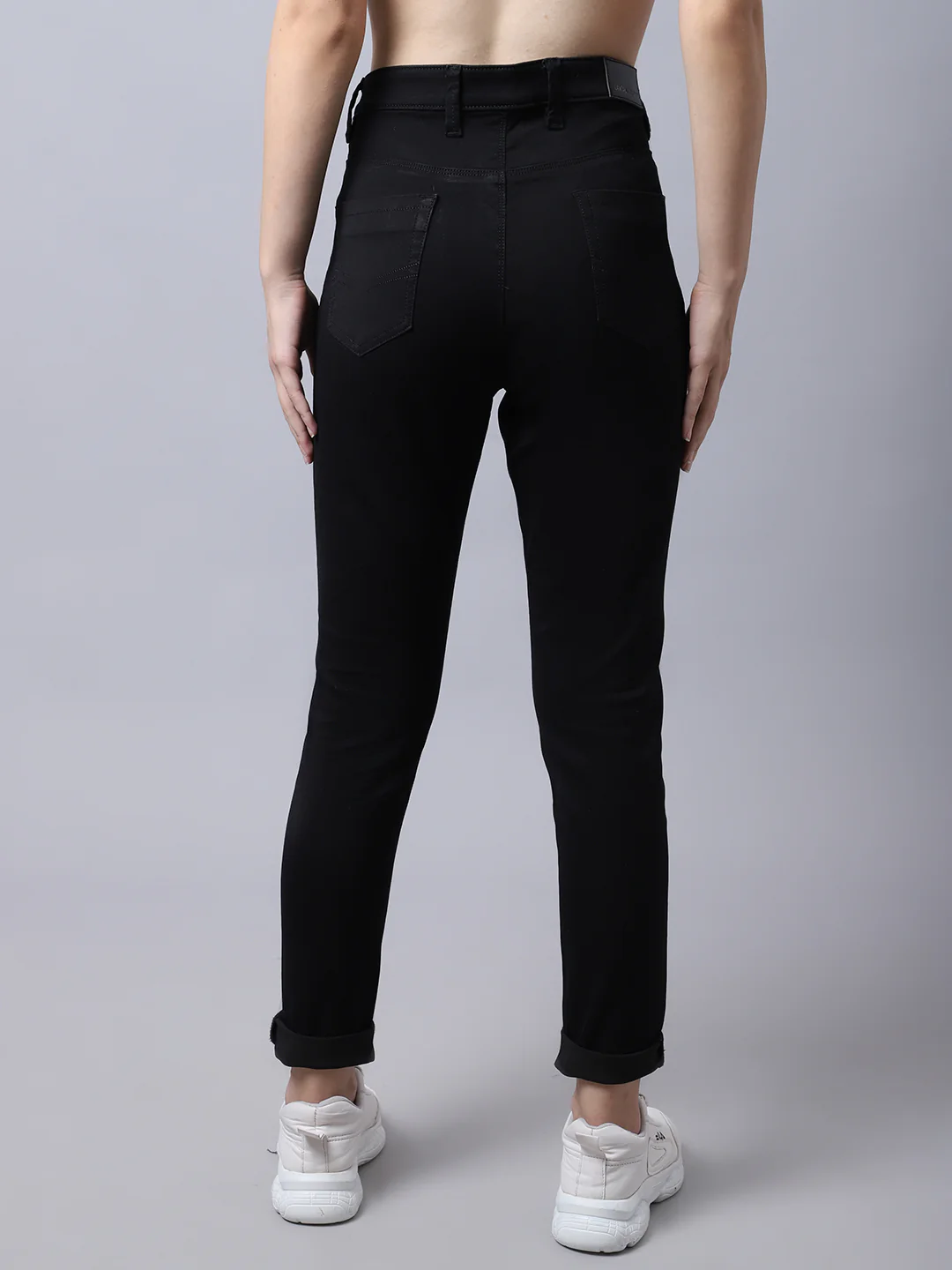 Women's Casual Skinny Fit Black No Fade Mid rise Jeans - Image 2