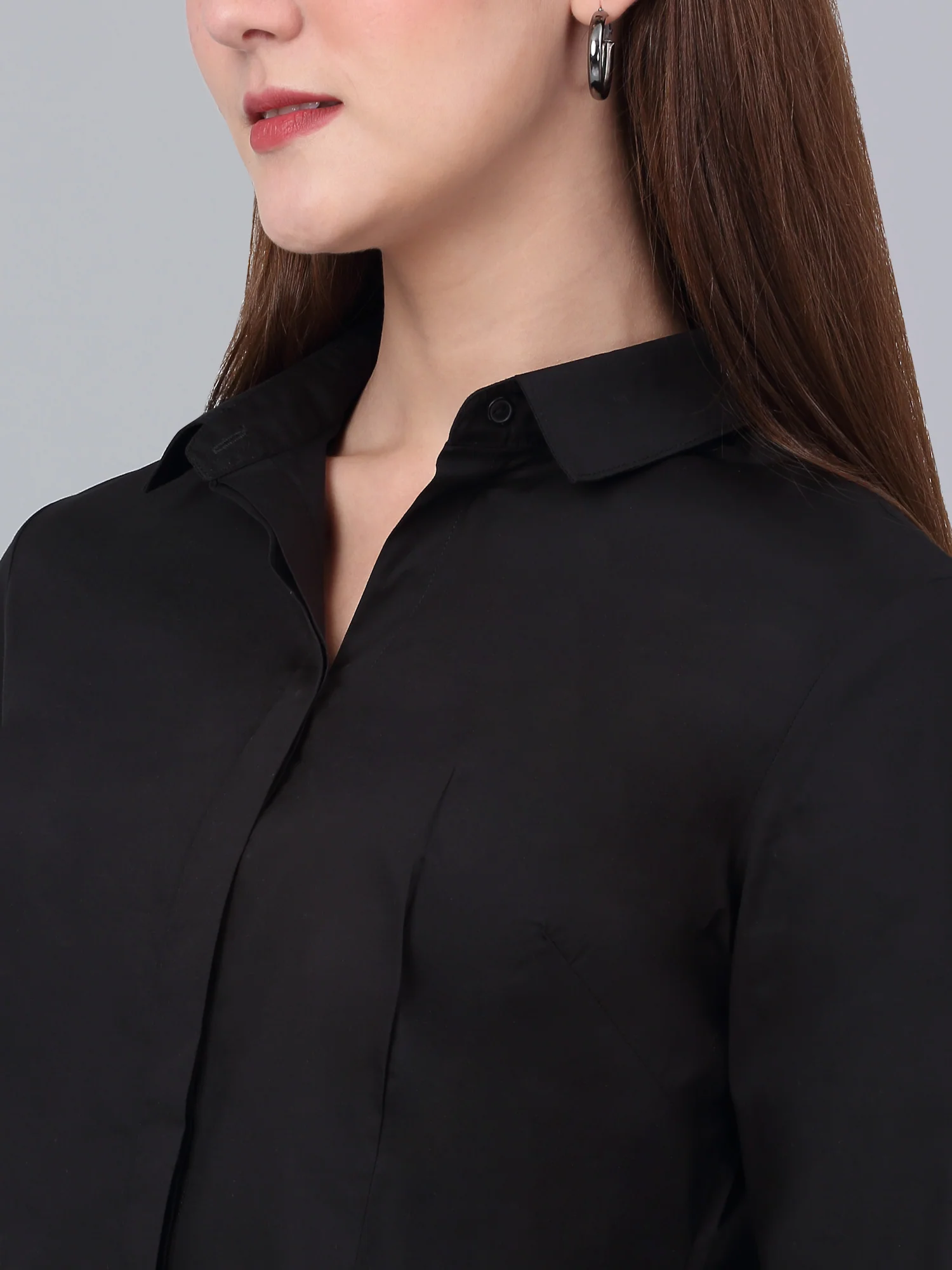 Women’s Black Solid Formal Shirt | Office Wear Essential - Image 5