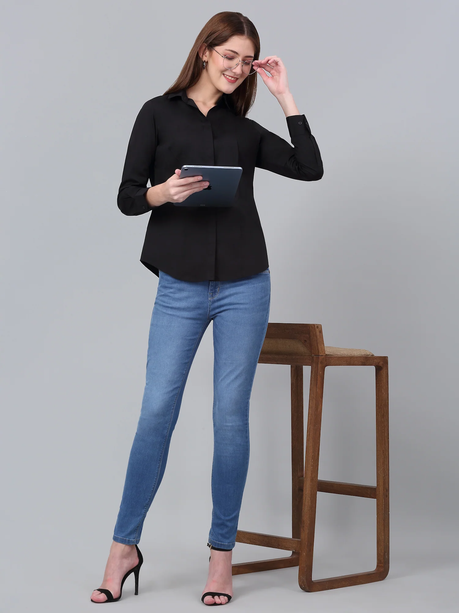 Women’s Black Solid Formal Shirt | Office Wear Essential - Image 7