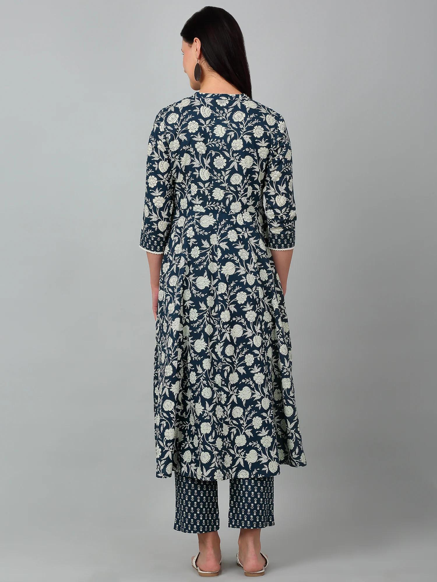Women's Casual Blue Printed Palazzo Set - Image 2