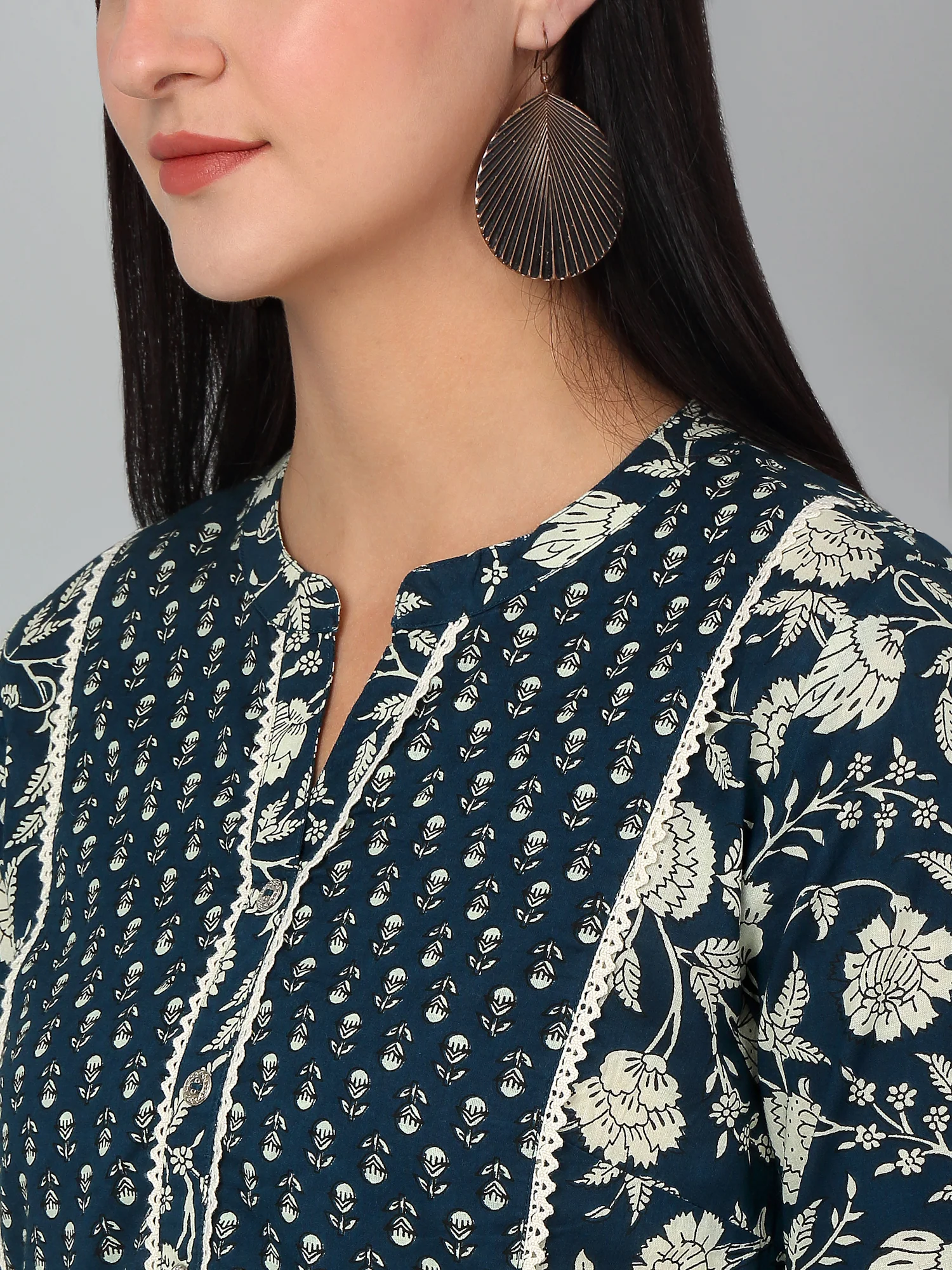 Women's Casual Blue Printed Palazzo Set - Image 5