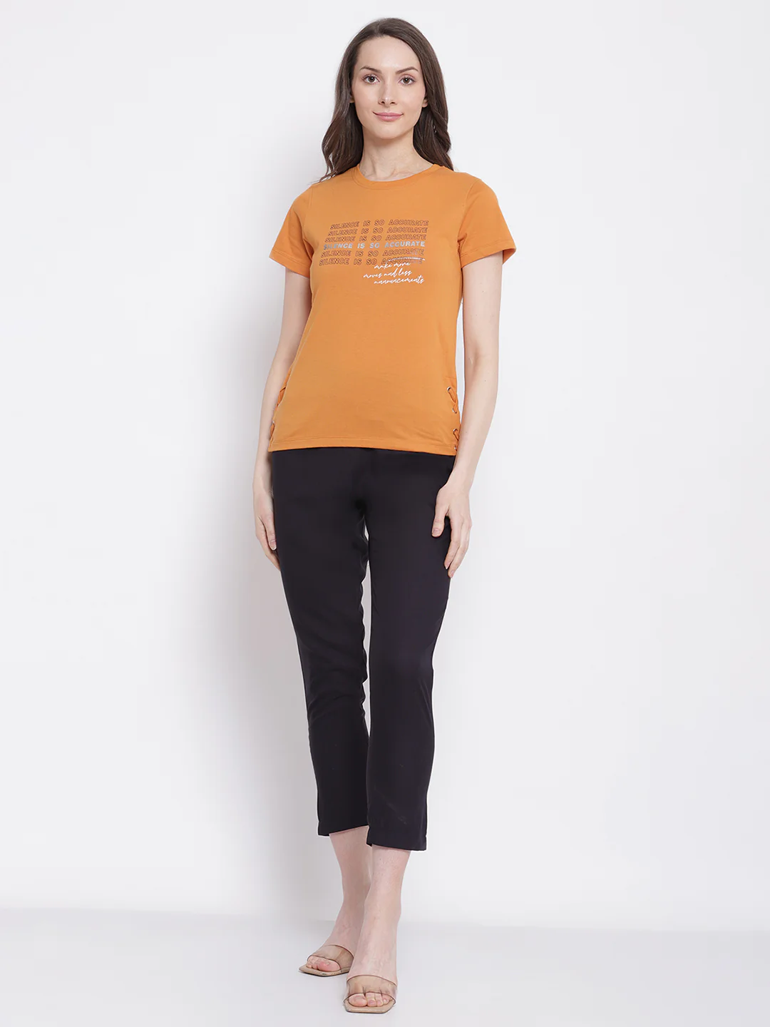 Women's Regular Slim Fit Navy Blue Flat Front Mid rise Ethnic Pant - Image 5
