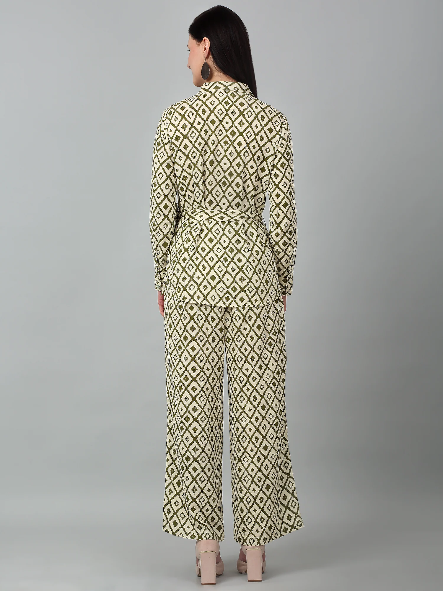 Women's Green Printed Casual Co-ord Set - Image 2