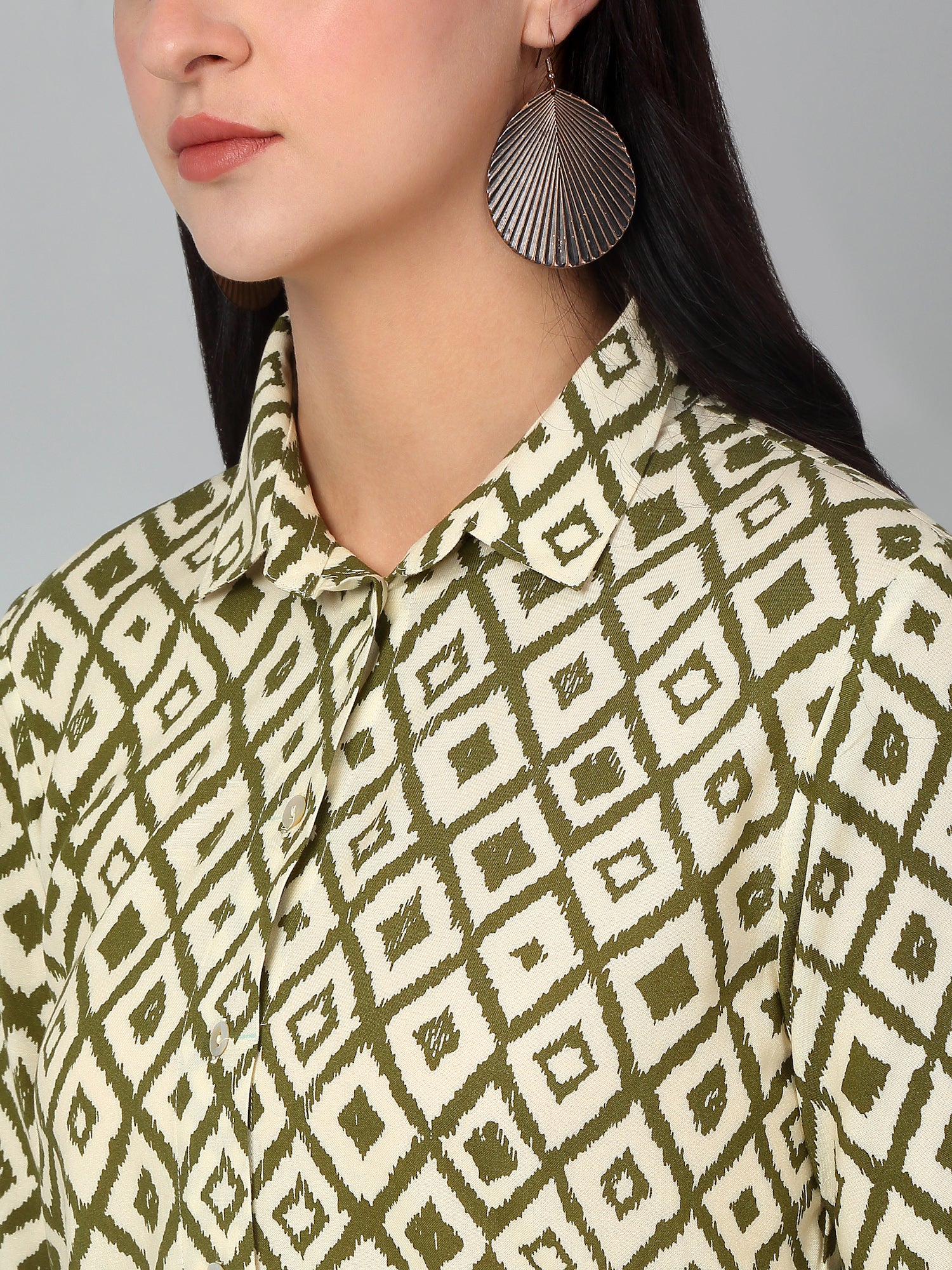 Women's Green Printed Casual Co-ord Set - Image 5