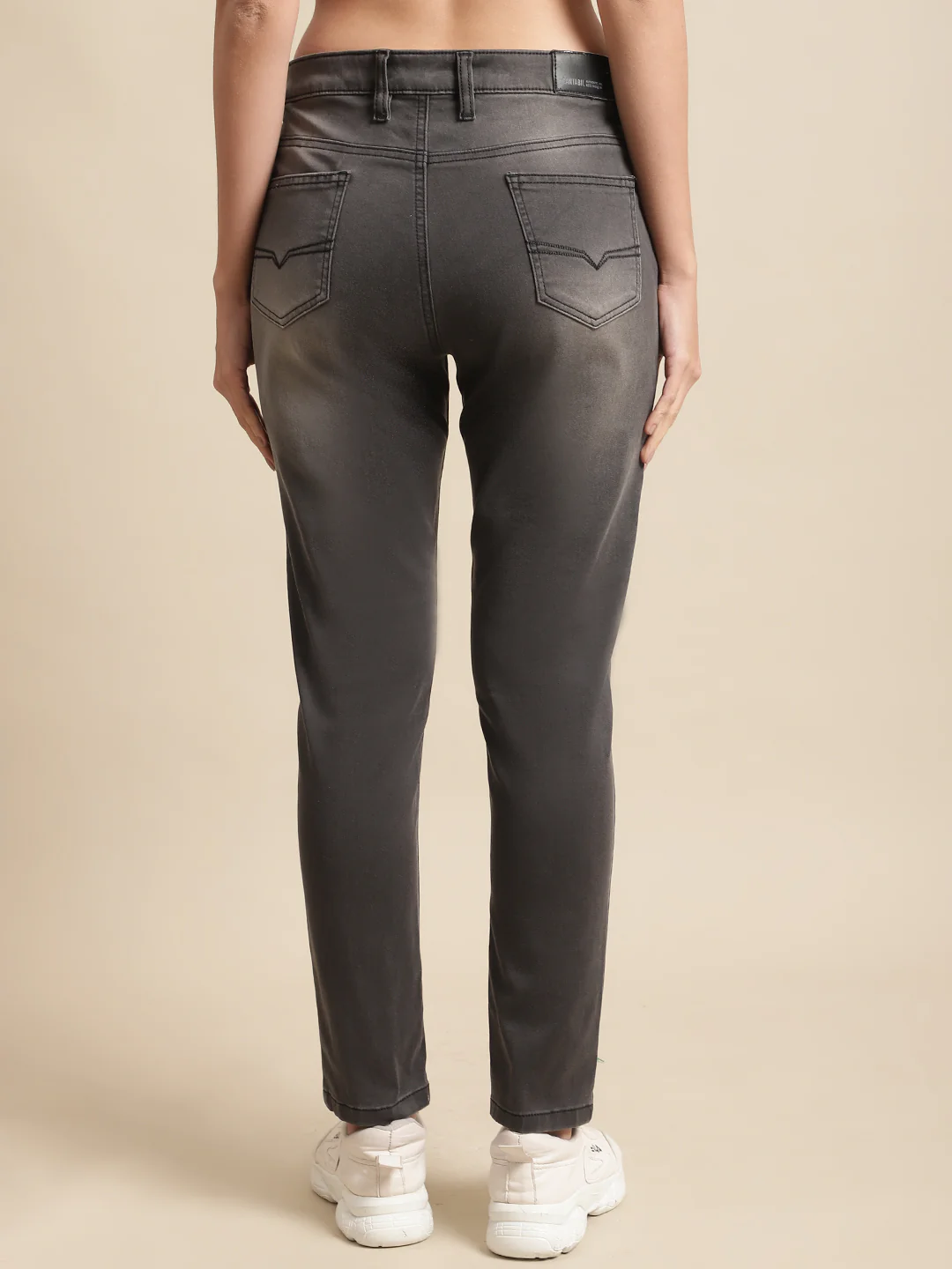 Women's Casual Skinny Fit Grey Medium Fade Mid rise Jeans - Image 2