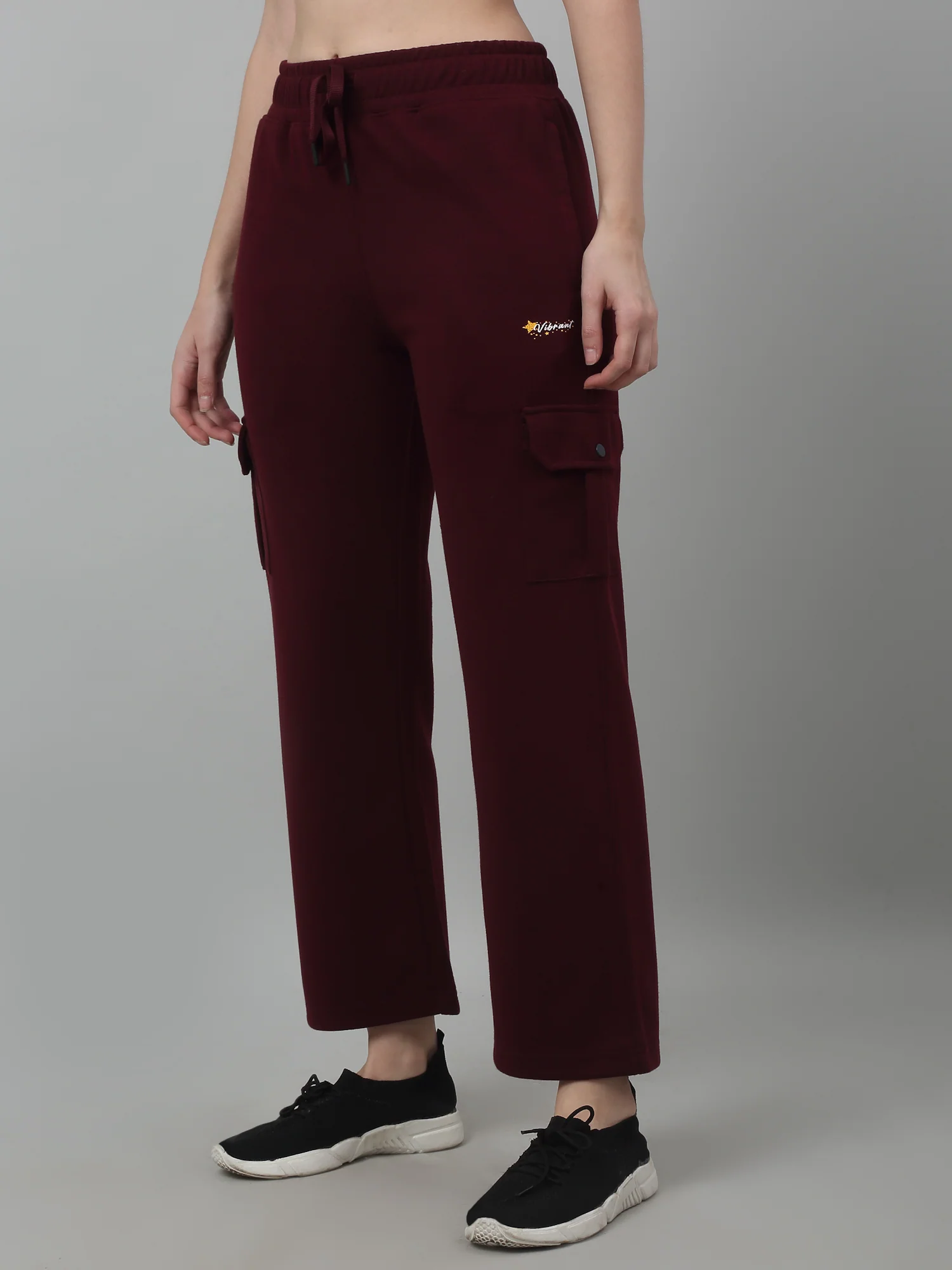Women's Casual  Maroon Ankle length Mid rise Track Pants - Image 3