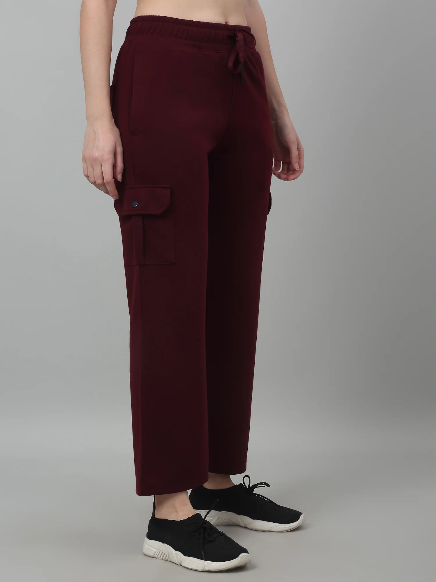 Women's Casual  Maroon Ankle length Mid rise Track Pants - Image 4