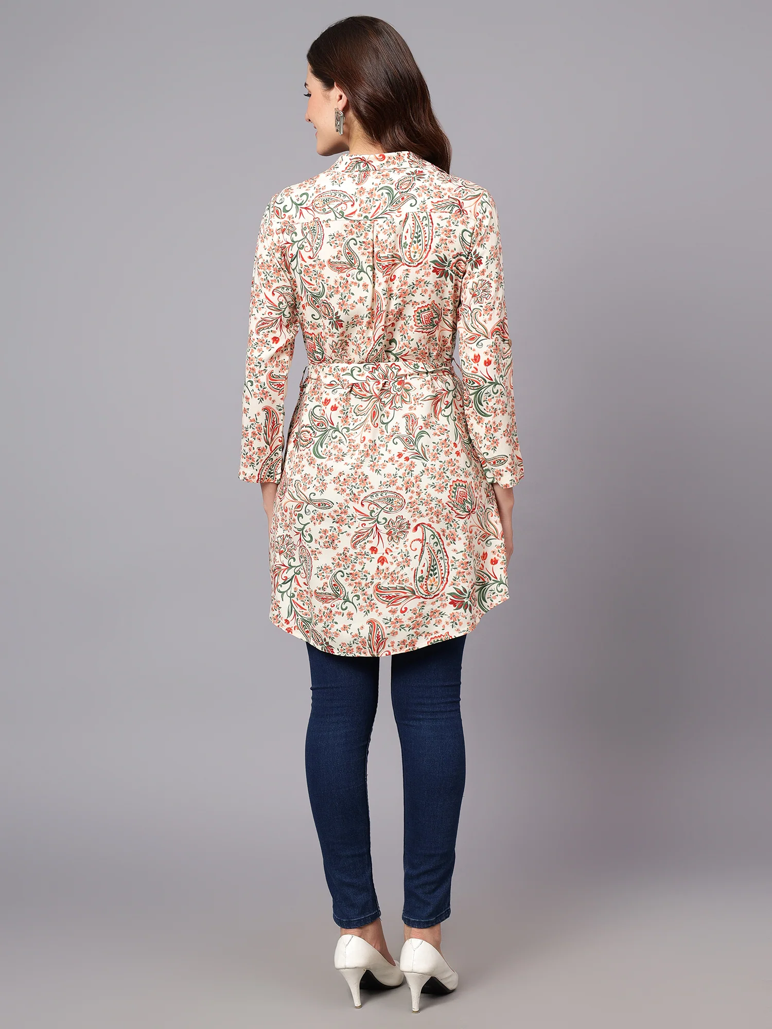 Women's Mulicolor Floral Printed Casual Tunic - Image 2