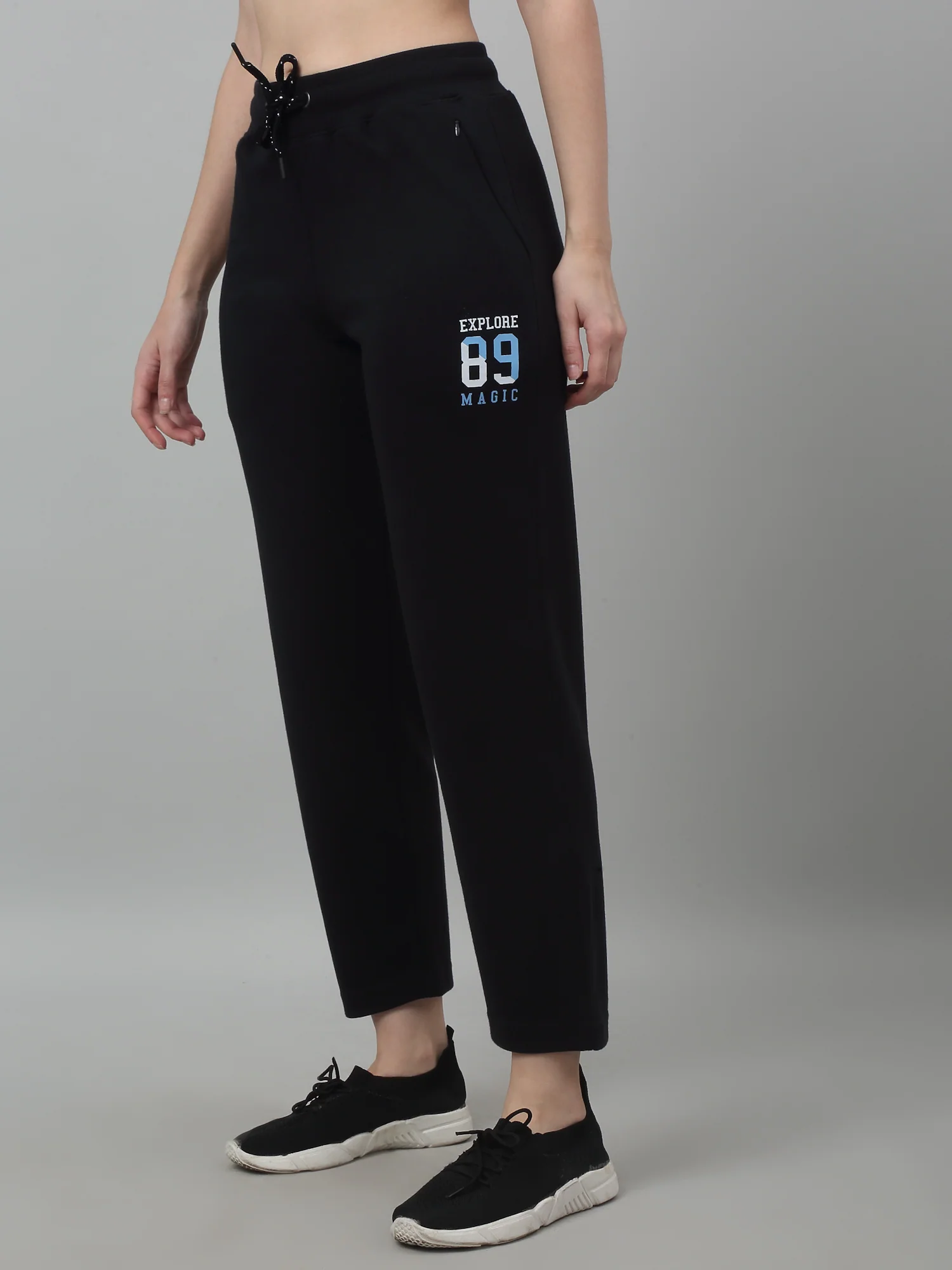 Women's Casual  Navy Ankle length Mid rise Track Pants - Image 3