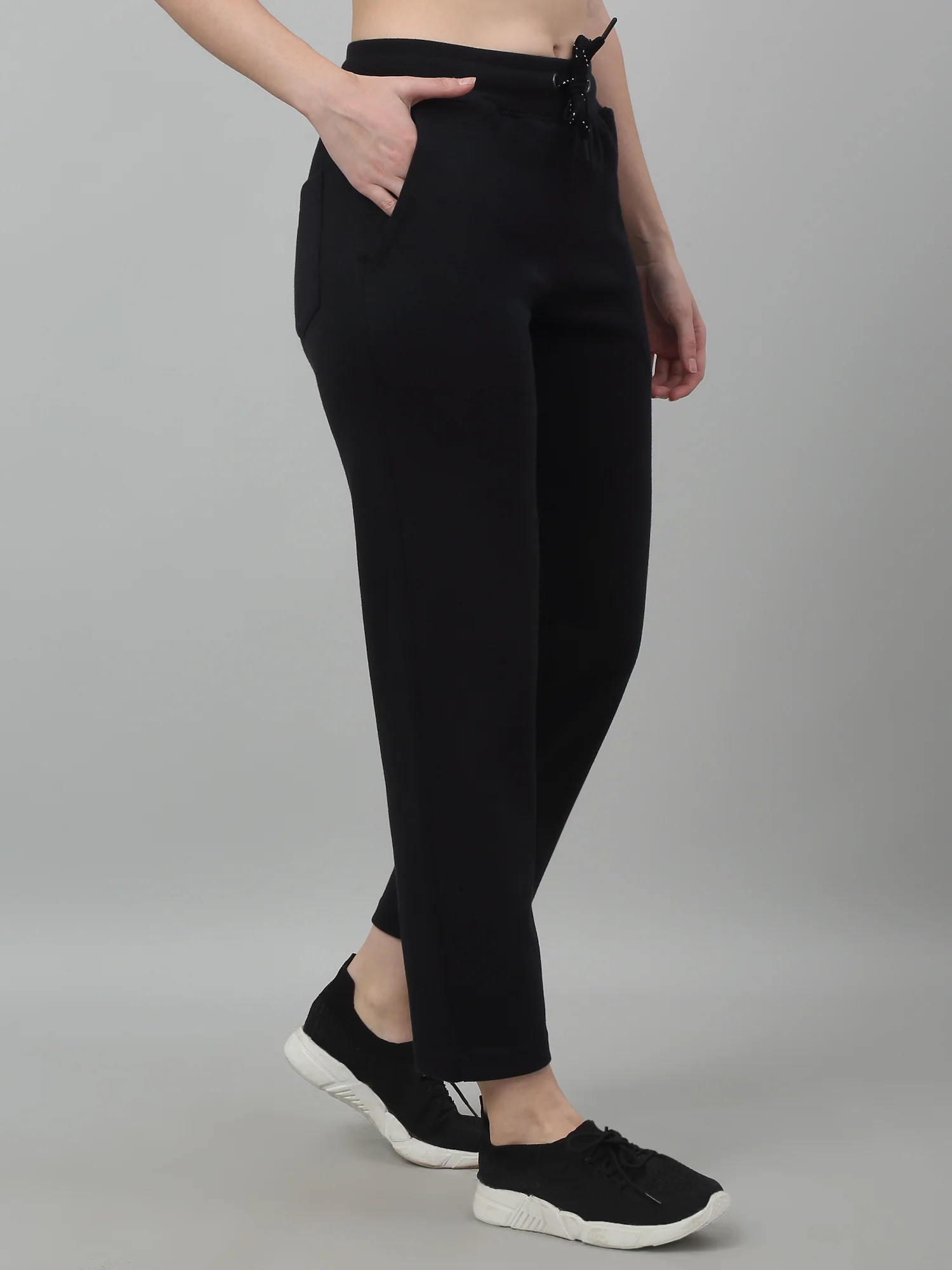 Women's Casual  Navy Ankle length Mid rise Track Pants - Image 4