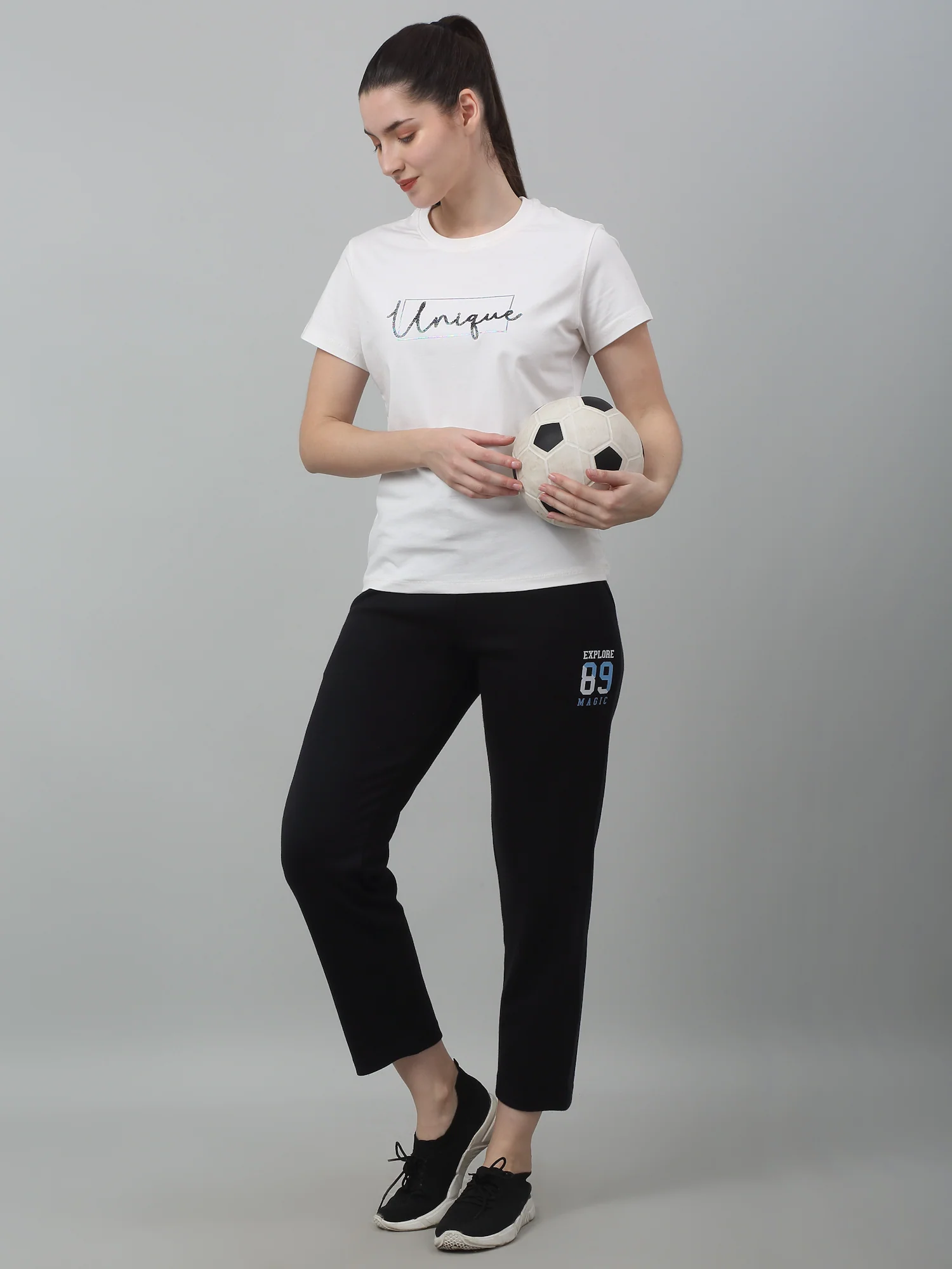 Women's Casual  Navy Ankle length Mid rise Track Pants - Image 6