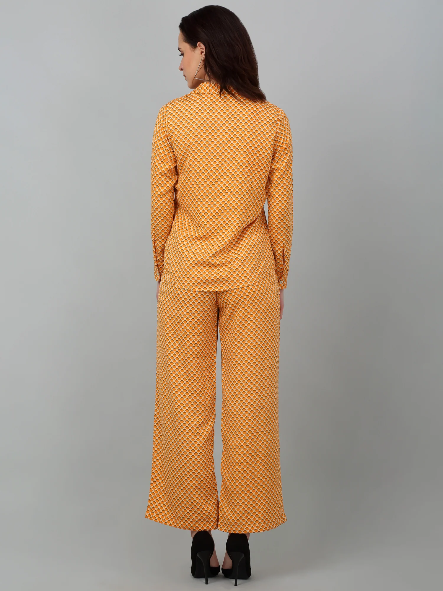 Women's Orange Printed Summer Co-ord Set - Image 2