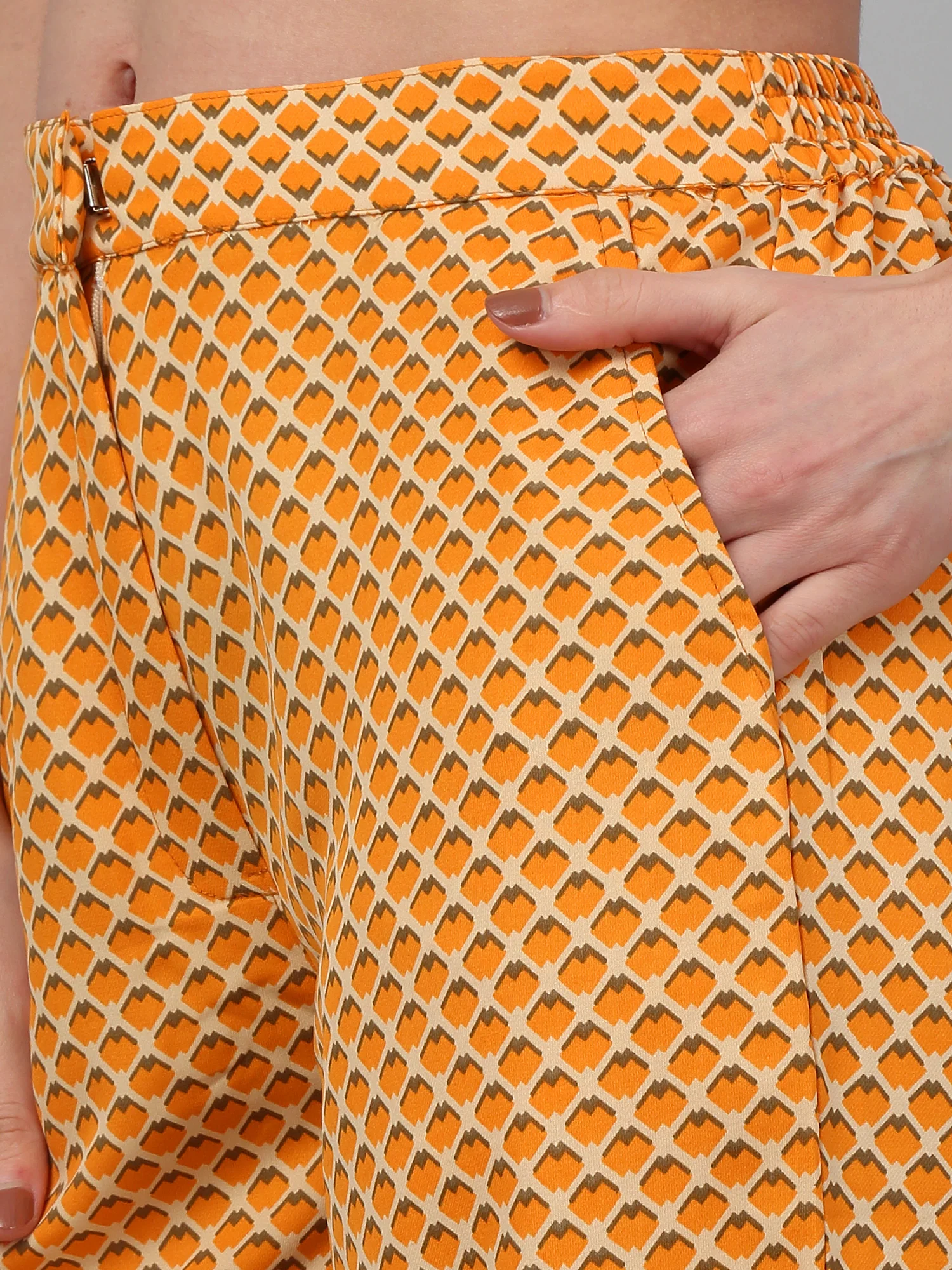 Women's Orange Printed Summer Co-ord Set - Image 5