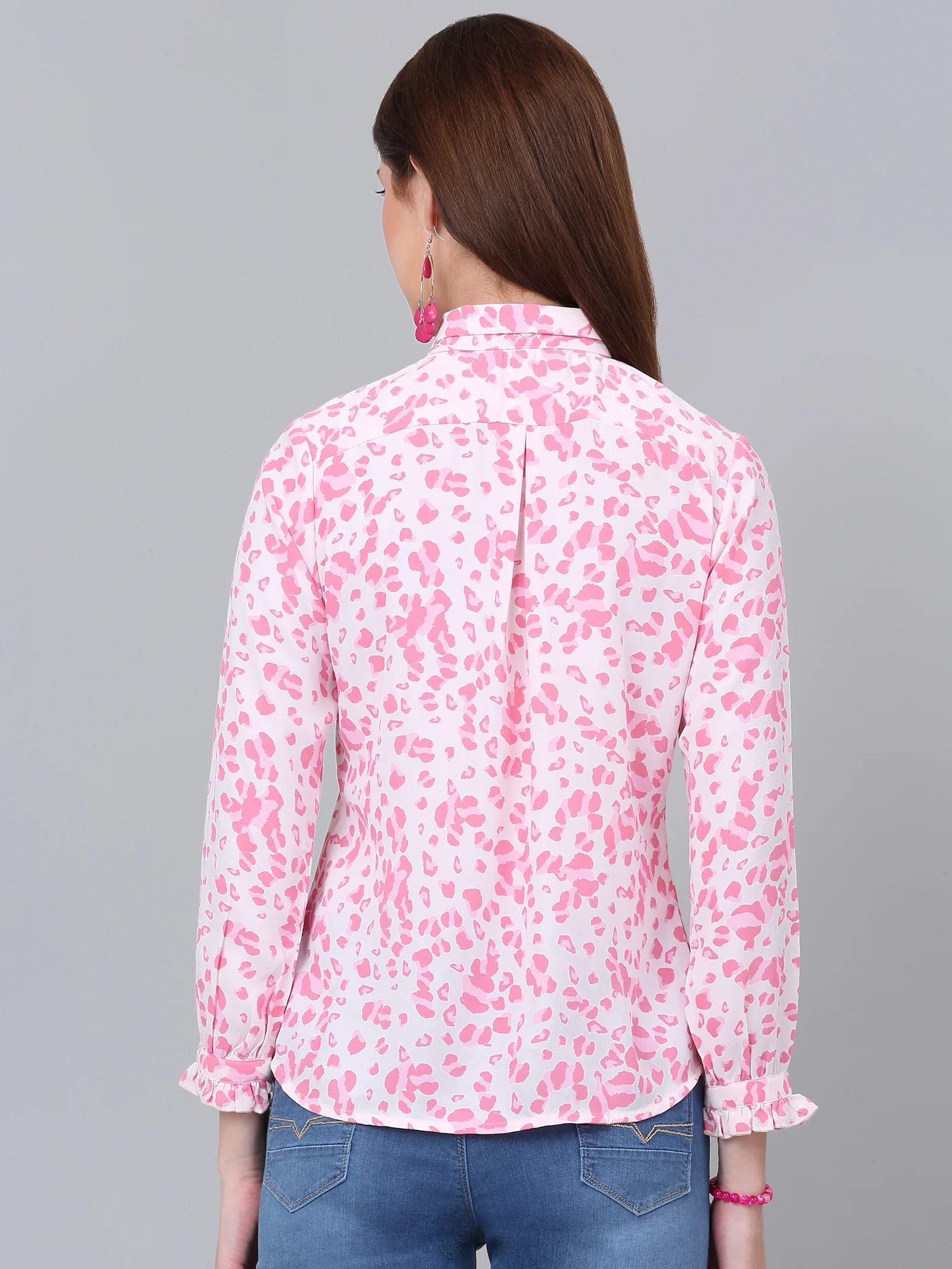 Women's Pink Printed Casual Top - Image 2