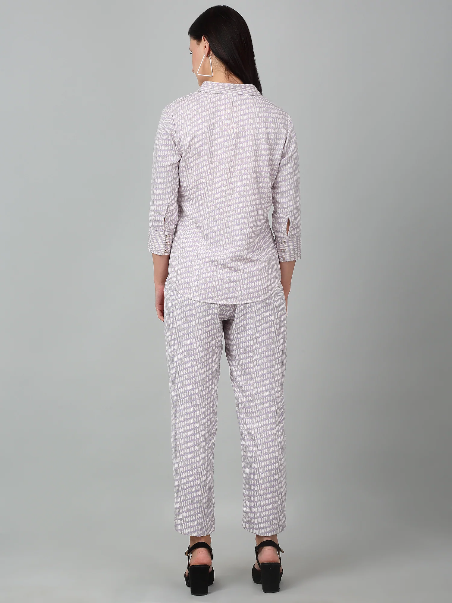 Women's Purple Printed Casual Co-ord Set - Image 2