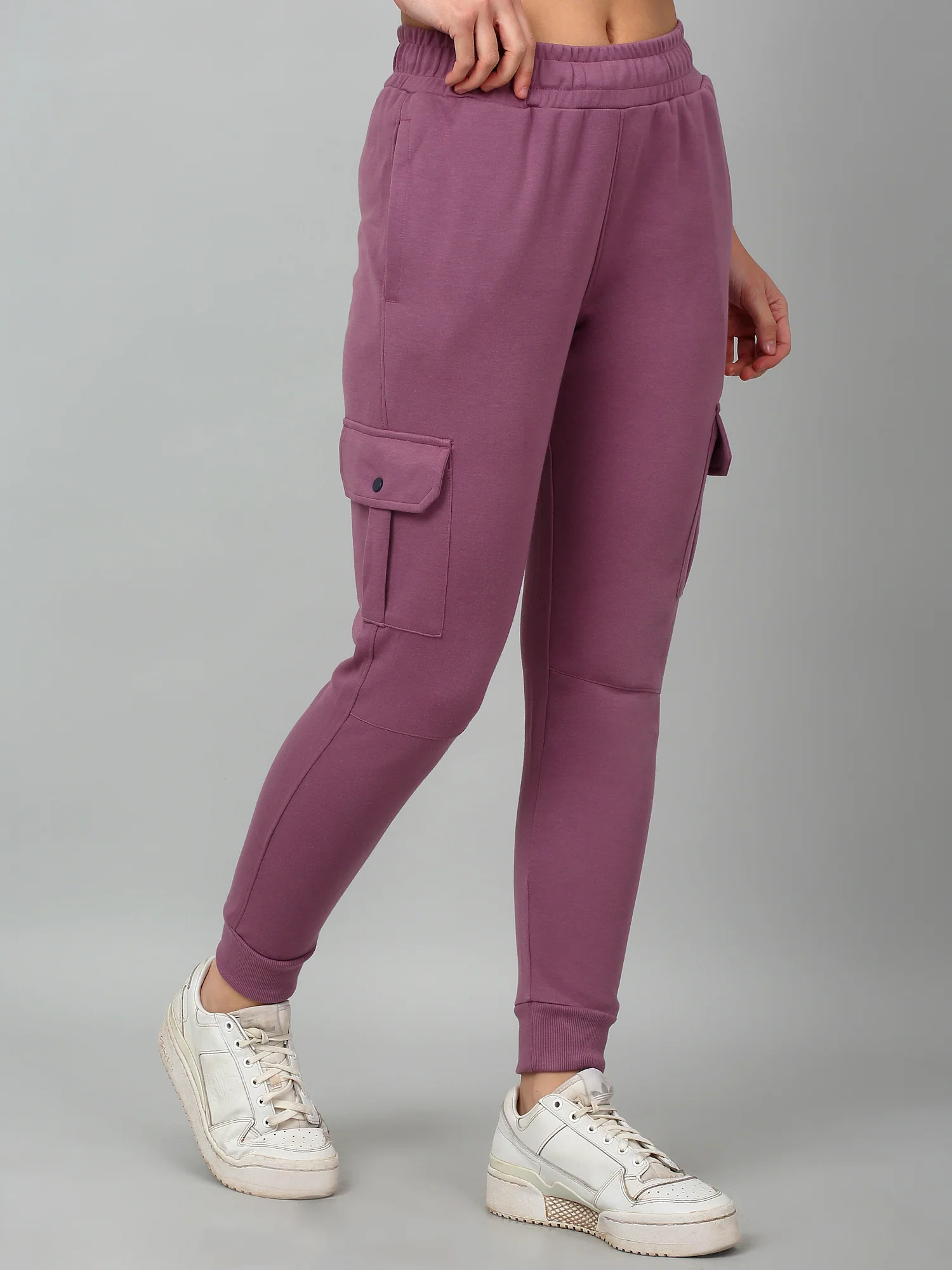 Women's Casual  Mauve Ankle length Mid rise Jogger Pants - Image 3