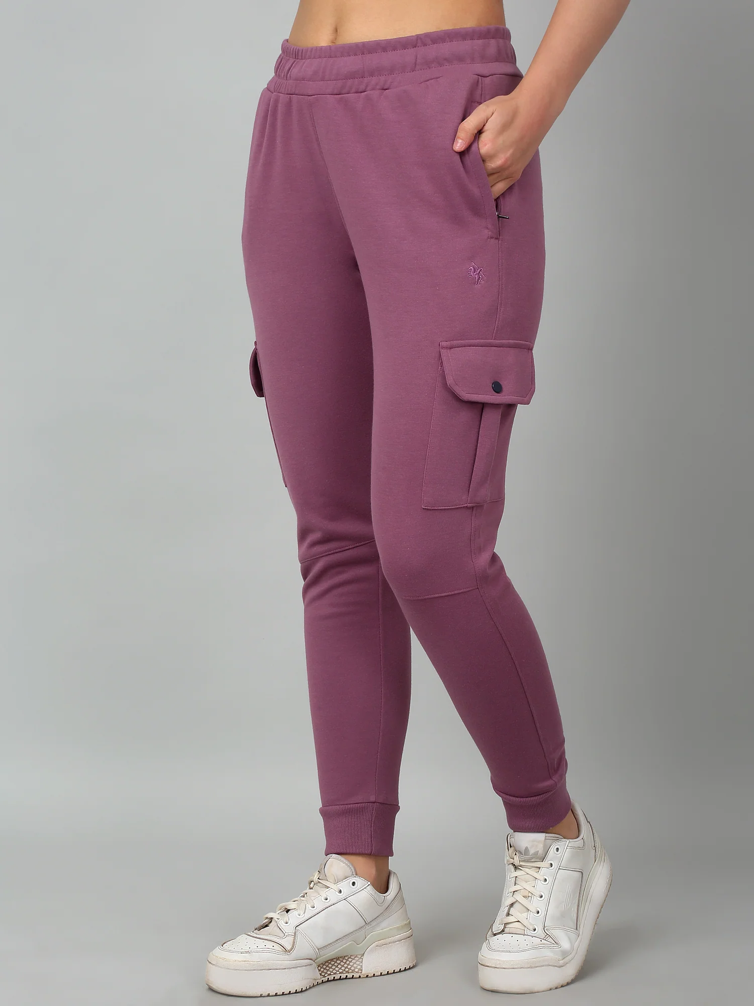 Women's Casual  Mauve Ankle length Mid rise Jogger Pants - Image 4