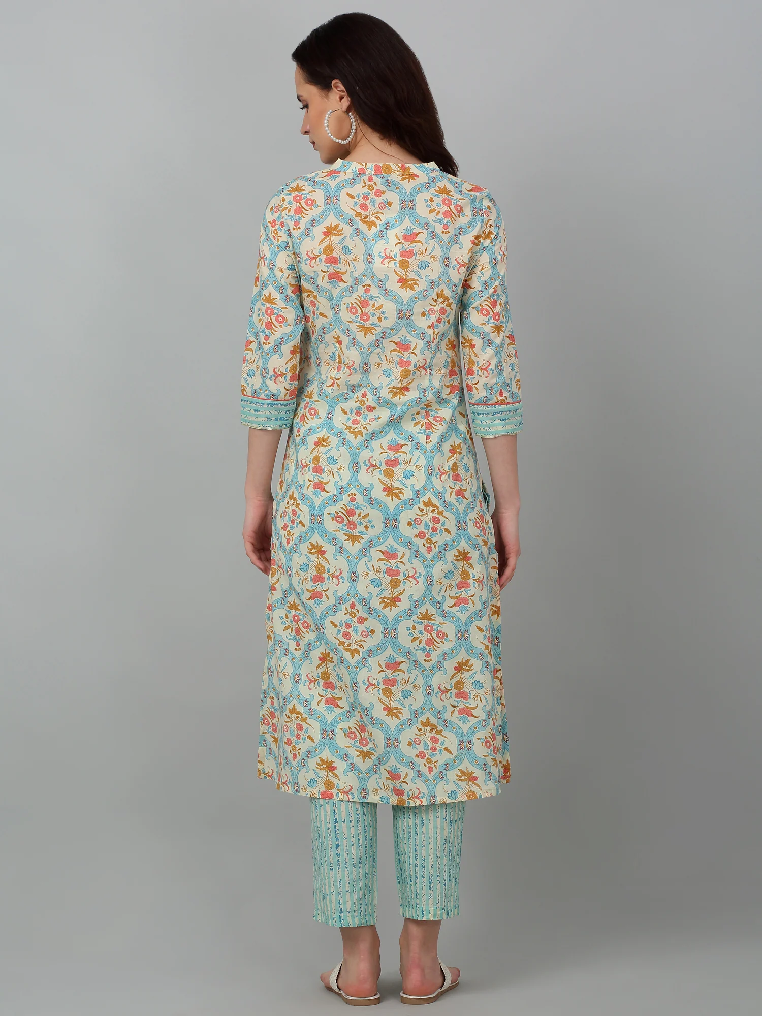 Women's Casual Offwhite Printed Palazzo Set - Image 2