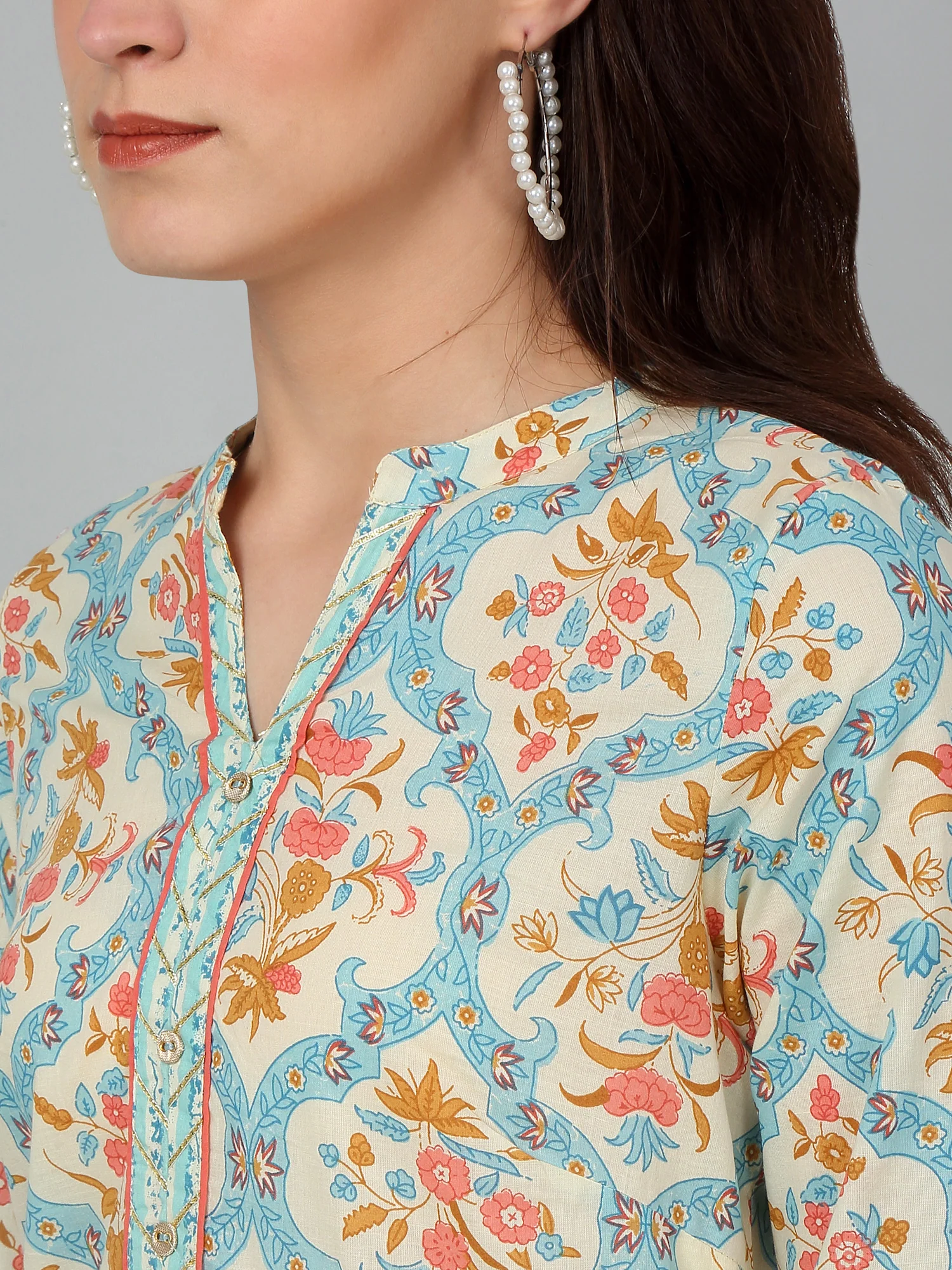 Women's Casual Offwhite Printed Palazzo Set - Image 4