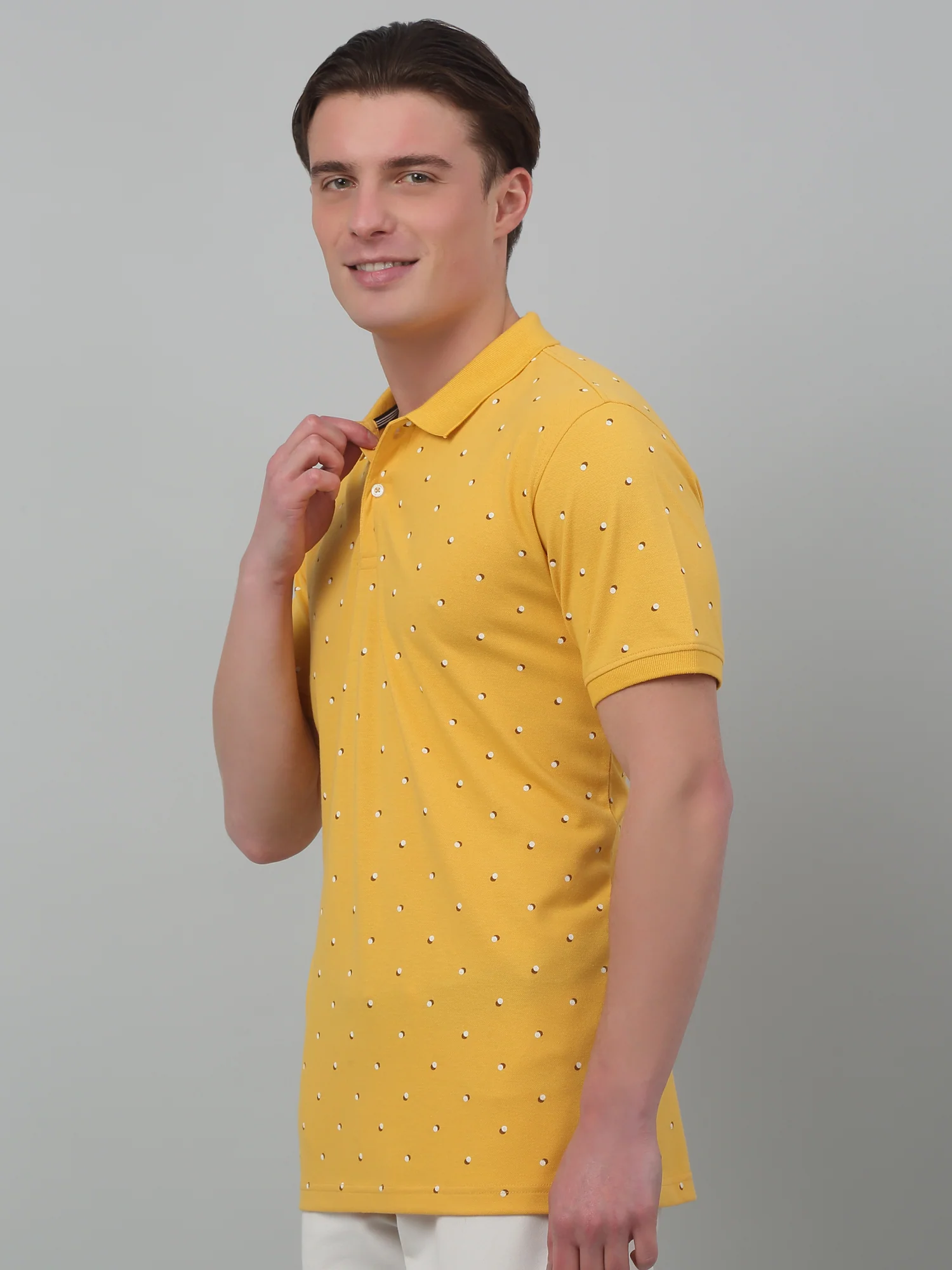 T-Shirt for Men | Breathable & Soft with Color Fastness Regular Fit Polo Neck Poly Cotton Fabric Printed Pattern - Image 4