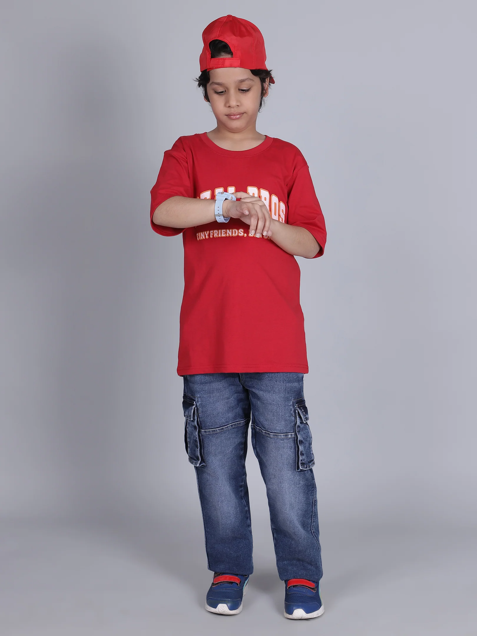 Cargo for Boys | Breathable & Soft with Color Fastness Regular Fit Poly Cotton Fabric Solid Pattern Button Closure - Image 6