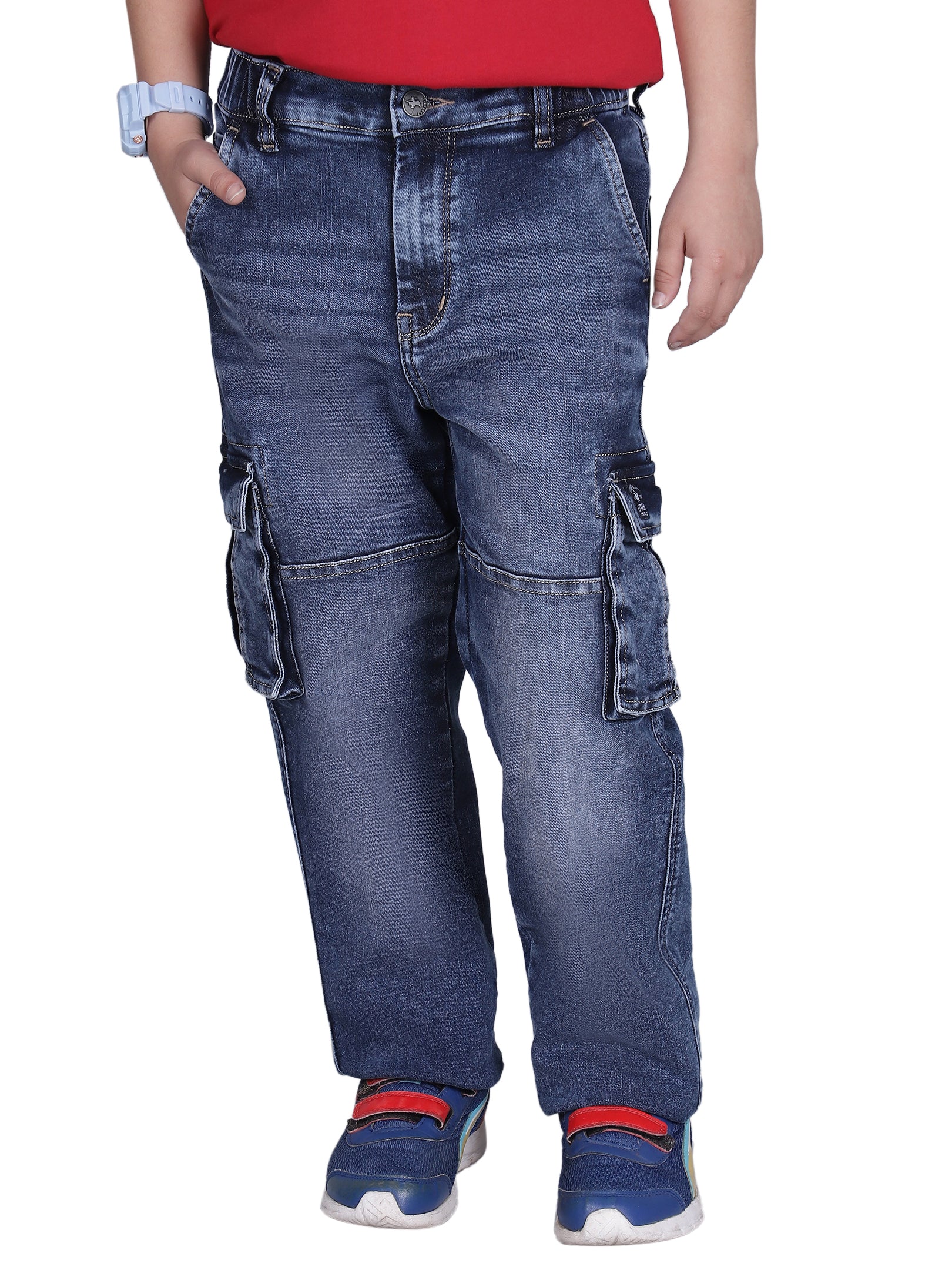 Cargo for Boys | Breathable & Soft with Color Fastness Regular Fit Poly Cotton Fabric Solid Pattern Button Closure - Image 9