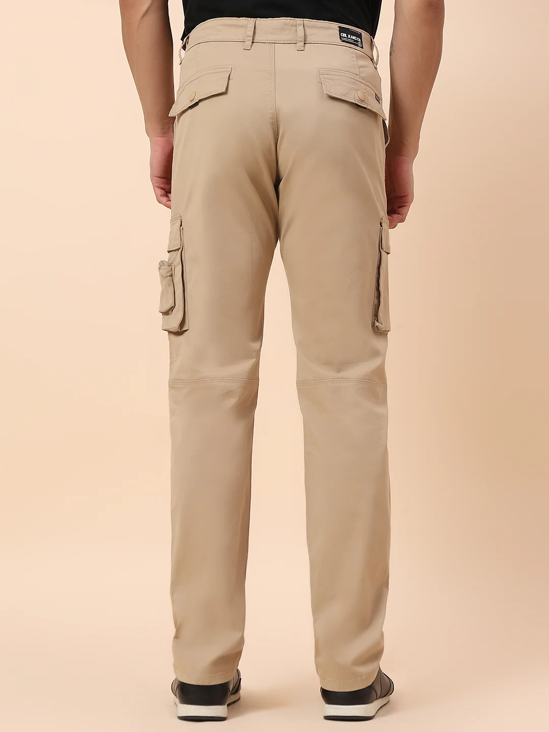 Cargo for Men | Breathable & Soft with Color Fastness Straight Fit Cotton Blend Fabric Solid Pattern Button Closure - Image 6