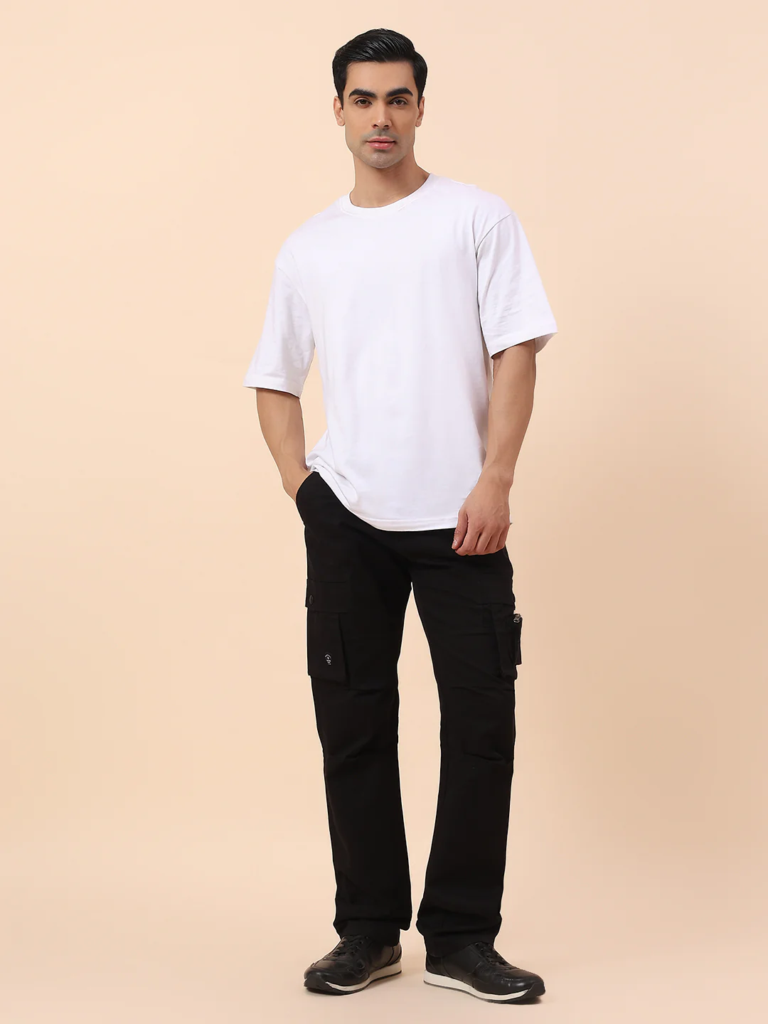 Cargo for Men | Breathable & Soft with Color Fastness Straight Fit Cotton Blend Fabric Solid Pattern Button Closure - Image 8