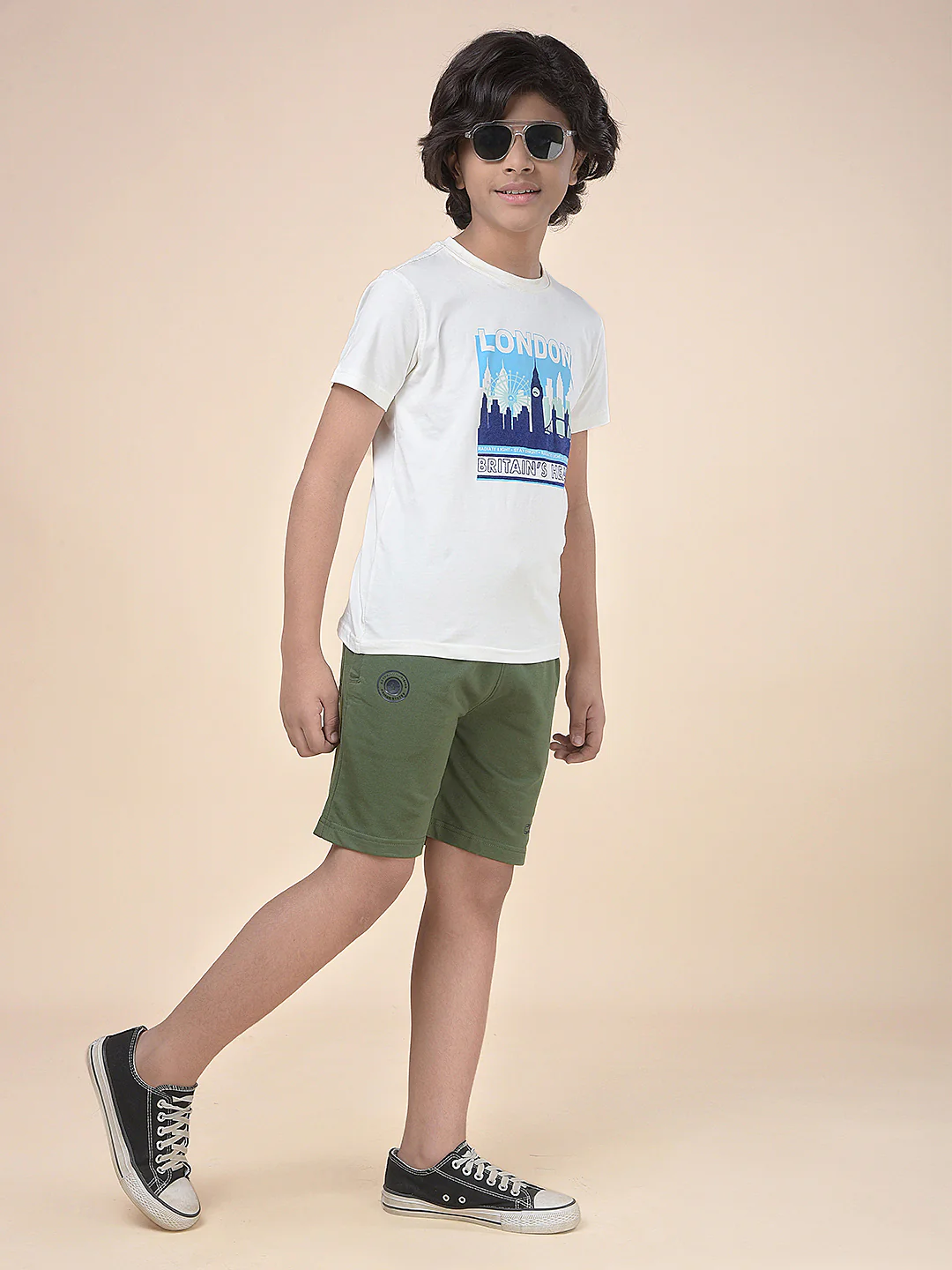 Casual Bermuda for Boys l Breathable & Soft with Color Fastness Regular Fit Cotton Blend Fabric Drawstring Closure Solid Pattern - Image 2