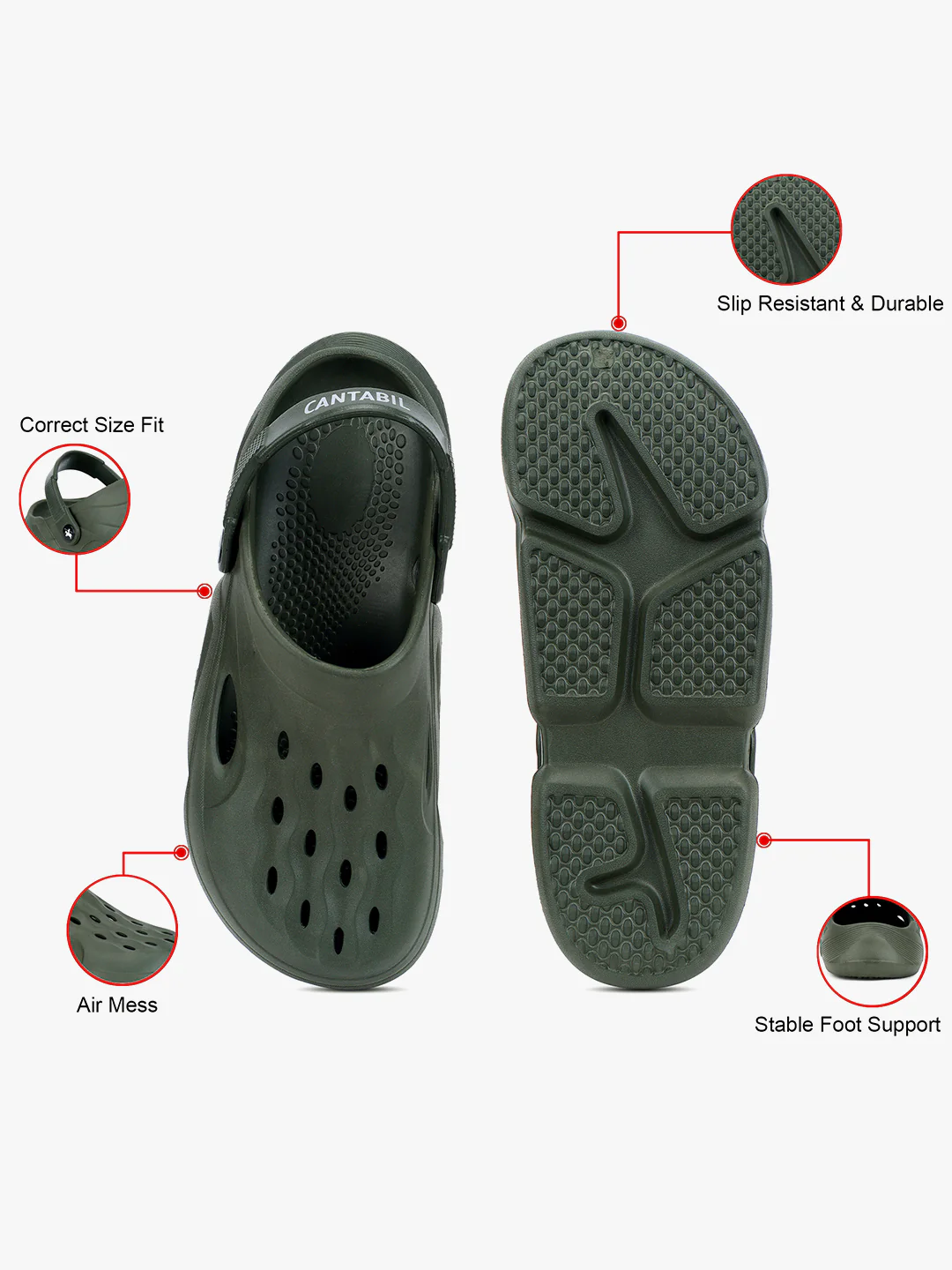 Casual Clogs for Men | Lightweight & Comfortable with Cushioned Insole EVA Upper EVA Sole Slip on Closure - Image 4